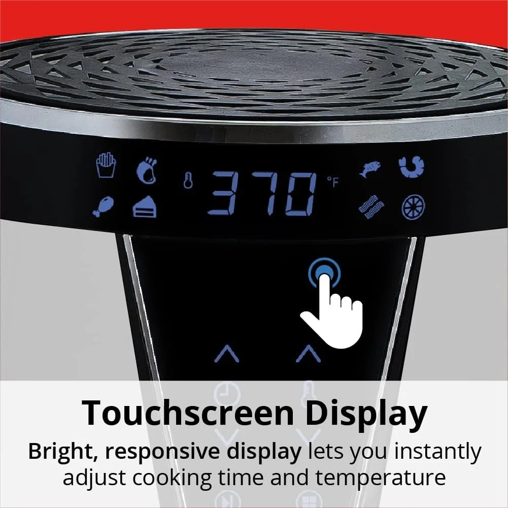 Teflon-Free 5 Qt. Ceramic Air Fryer with Recipe Book, White