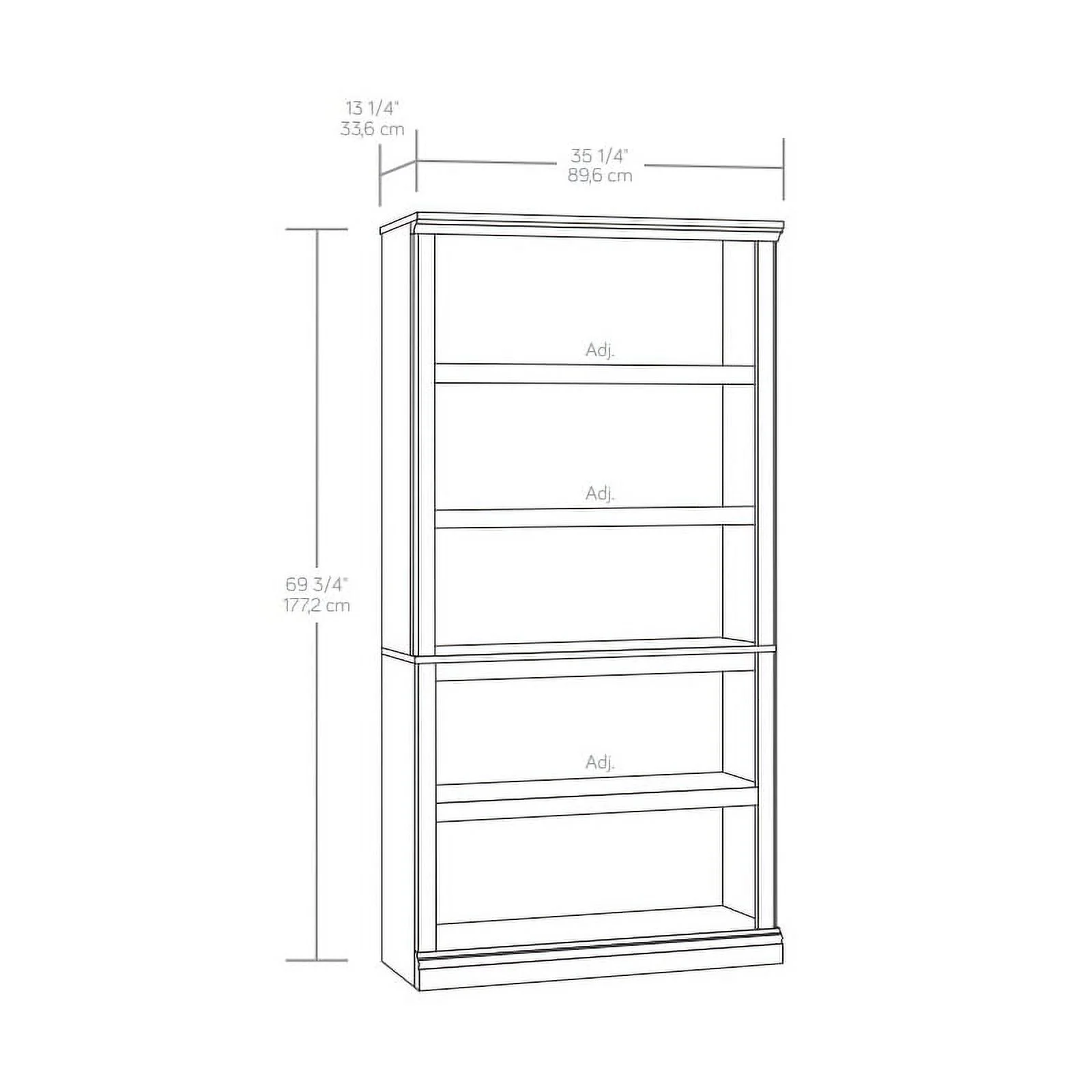 Pemberly Row Engineered Wood 5-Shelf Bookcase in Glacier Oak