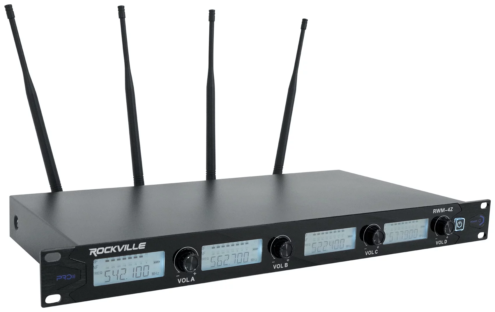 Rockville RWM-4Z Quad Wireless UHF Handheld/Headset Microphone System 20 Channel