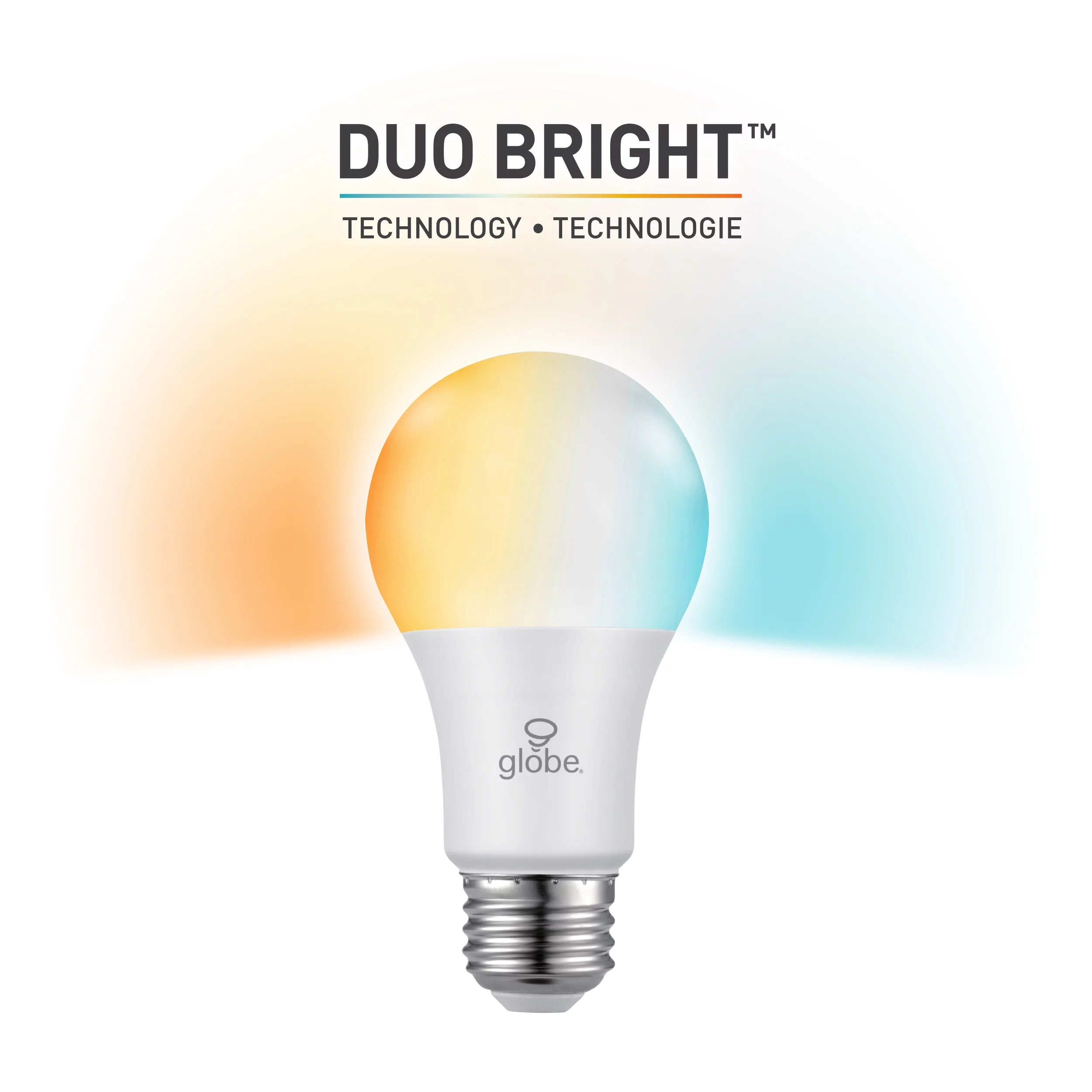 Globe Electric 60-Watt Equivalent A19 Tunable Dimmable with Adjustable Color Temperature Select DuoBright Technology Energy Star LED Light Bulb (5000K-2000K) (2-Pack),33229