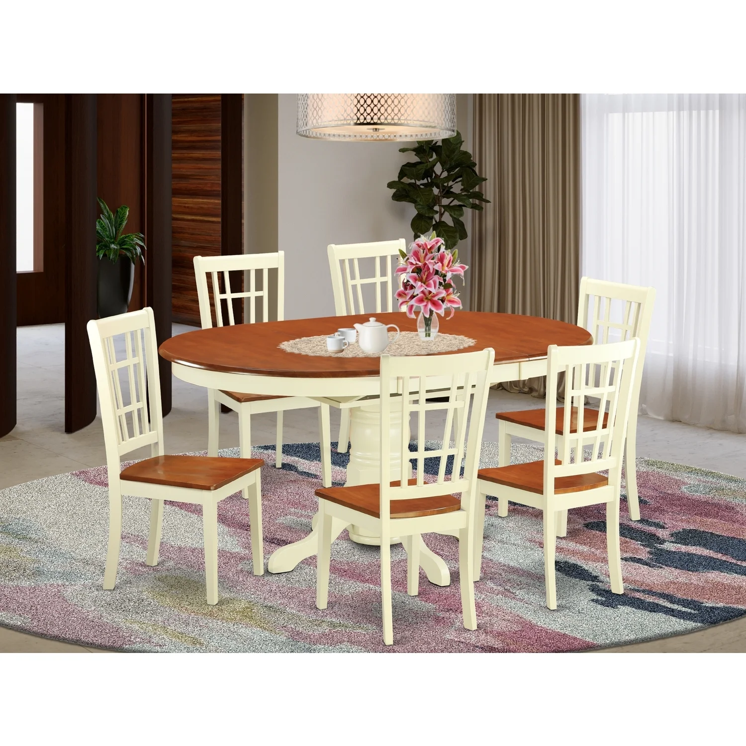 HomeStock Lakefront Luxury 5-Pc Dining Table & Chairs Set