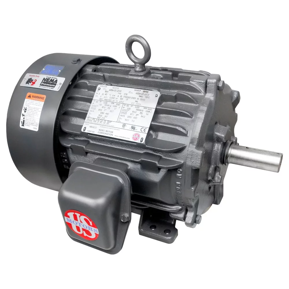 US Motors HD25P2E 3-Phase General Purpose Motor, T-Frame (230/460V, 25 HP 1800 RPM), replacement for D34S2A