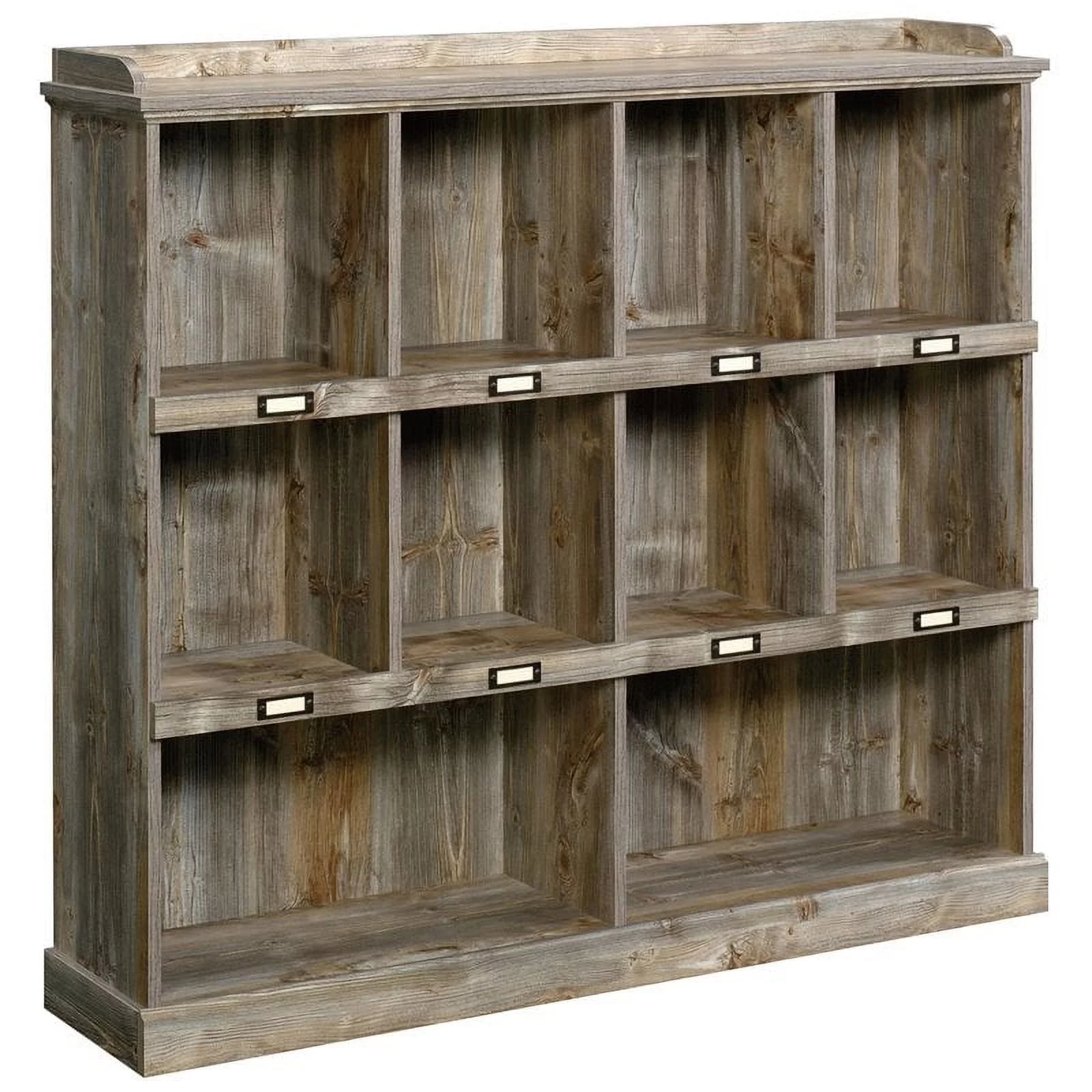 Pemberly Row 10-Cubby Engineered Wood Bookcase in Rustic Cedar/Brown