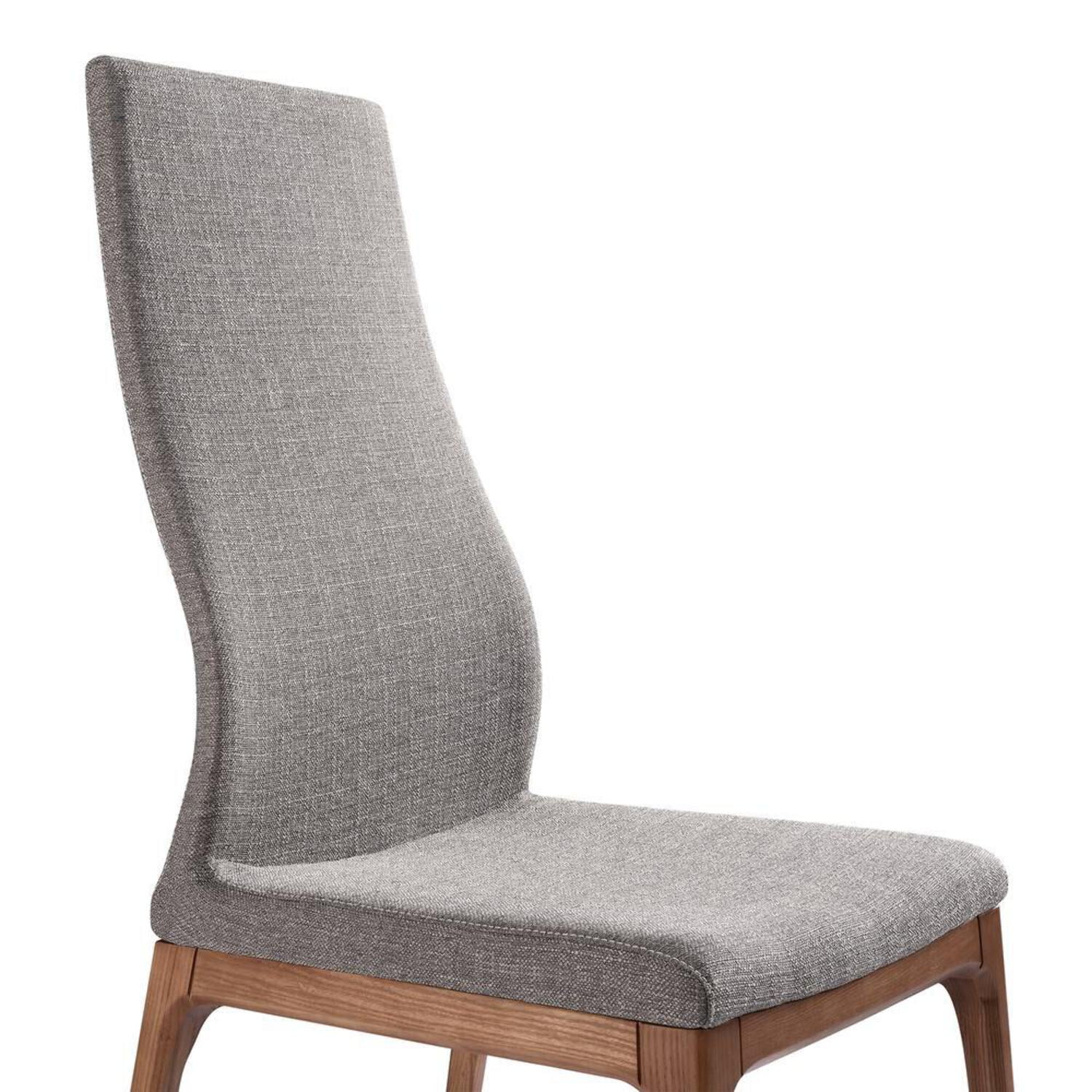 Armen Living Parker Modern Fabric Dining Chair in Gray (Set of 2)