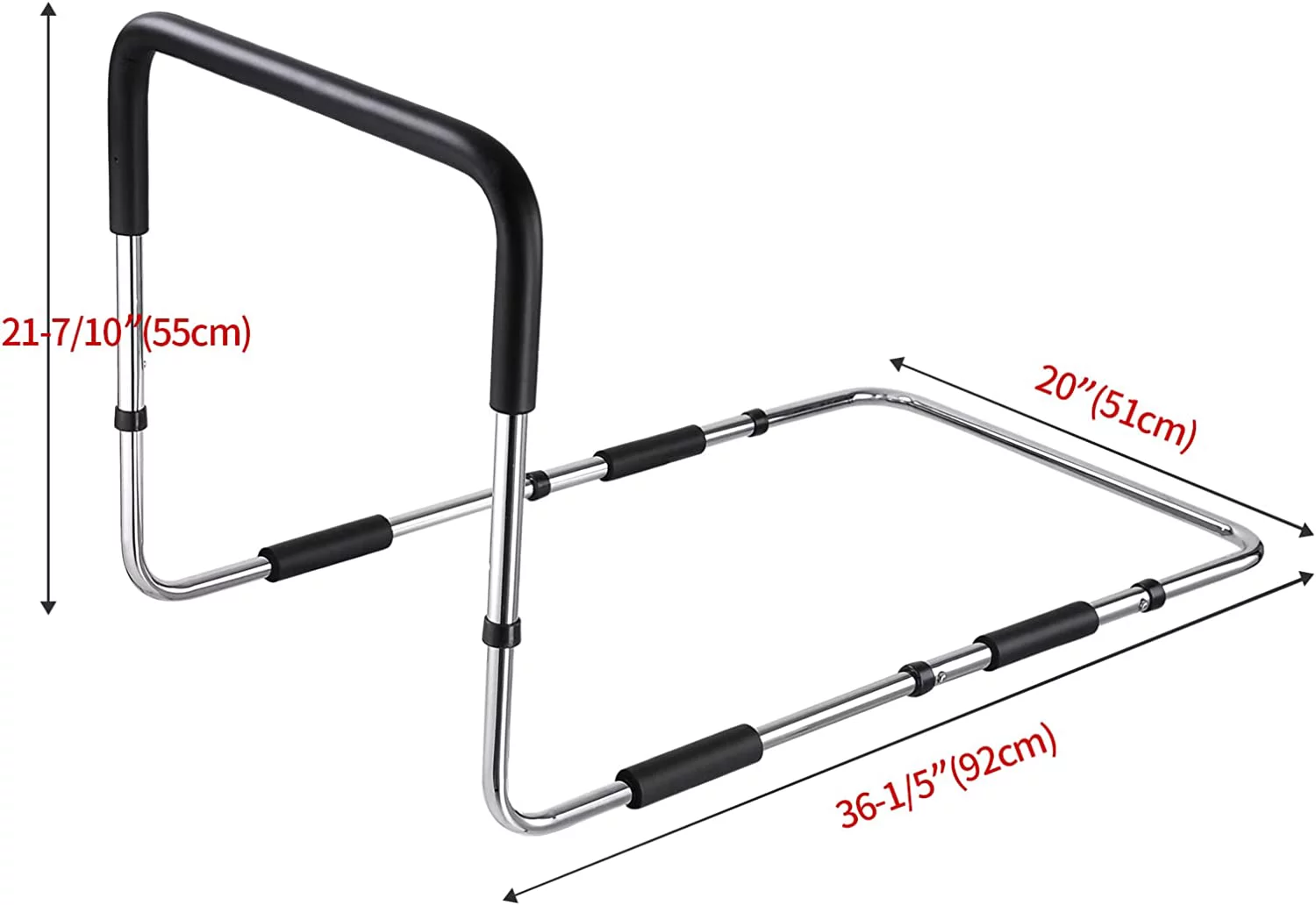 KingPavonini Safety Bed Rail For Elderly Adults, Adjustable Bed Rail and Assist Bar for Seniors fits King, Queen, Full, Twin Supports up to 300lbs