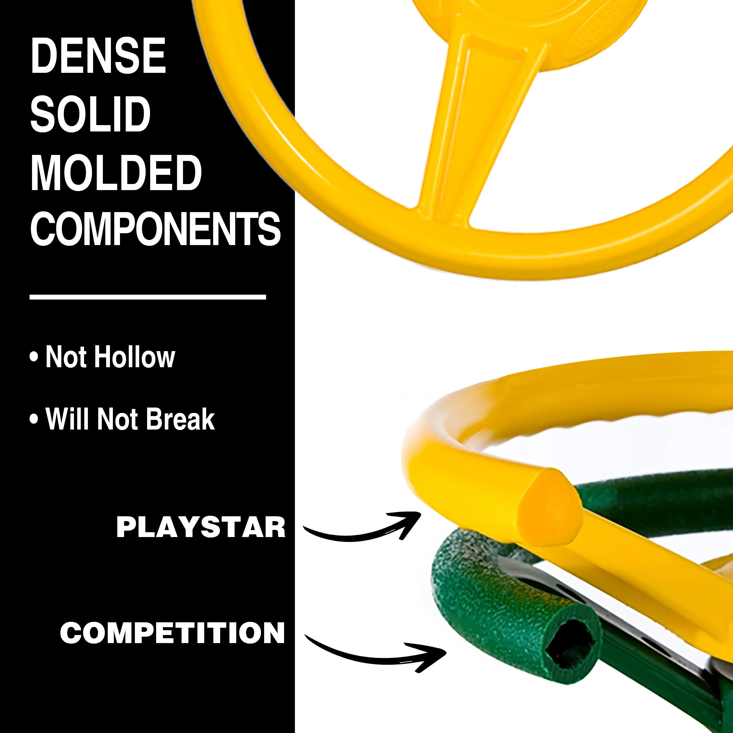 PLAYSTAR ALL PRO BRONZE SWING SET (A). SOUTHERN PINE LUMBER. INCLUDES SLIDE, ROCK CLIMBING WALL. ADVENTURE TUNNEL, SWINGS, GYM RINGS, & CLIMBING BARS. 15 ACTIVITIES 21X10X10 FT