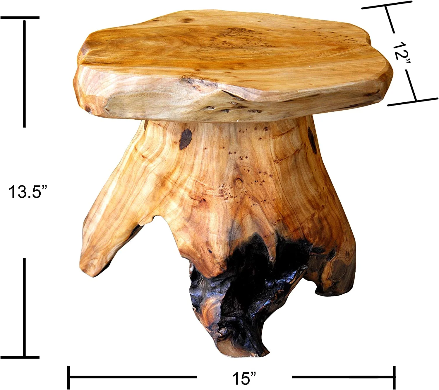 Cedar Roots Mushroom Stool Natural Wood Side Table 12