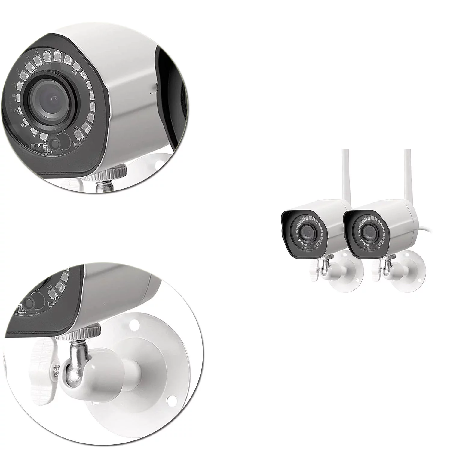 Outdoor Security Camera Wireless (2 Pack), 1080p Full HD Home Security Camera System, Works with and Google Assistant