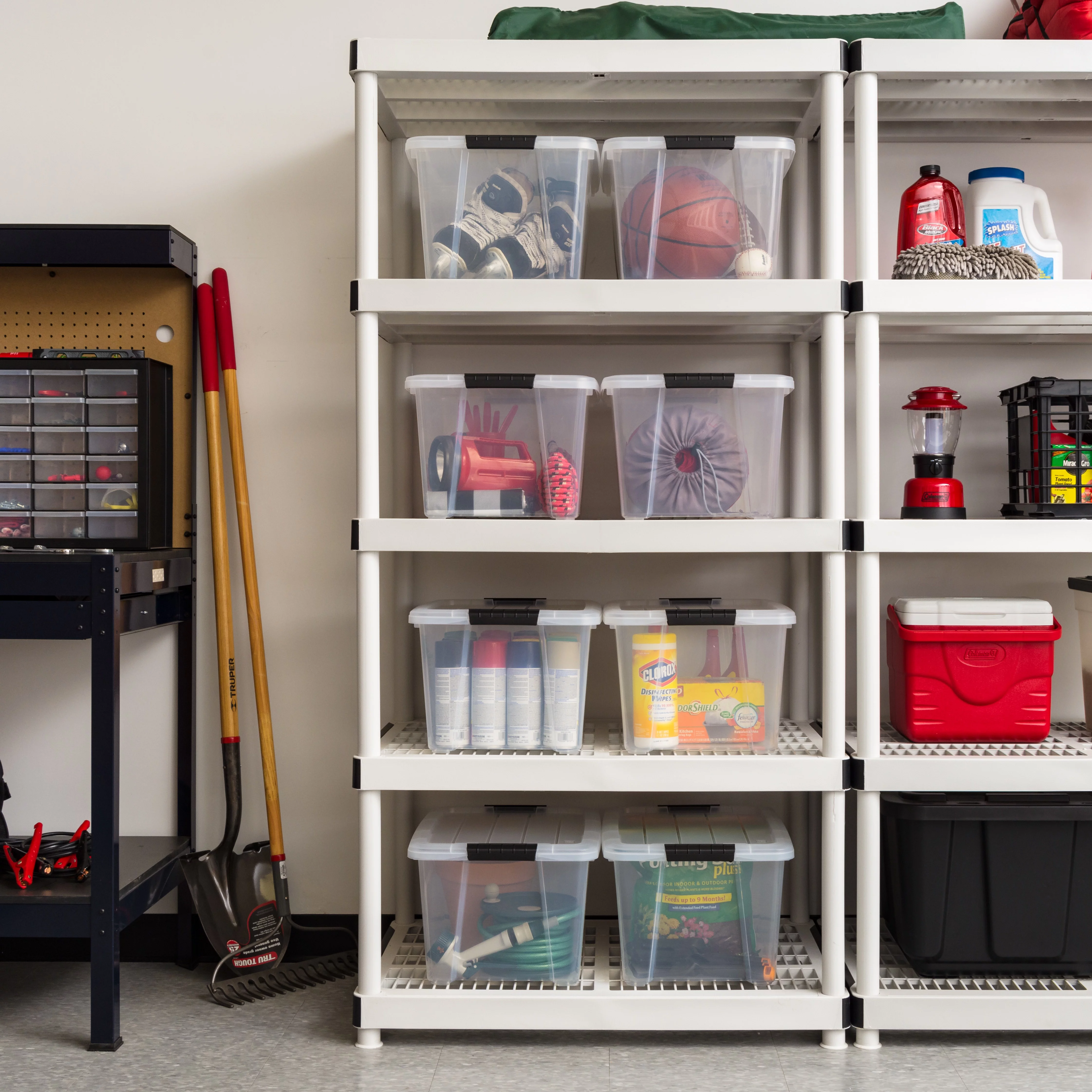 IRIS USA 8 Pack 32 Quart Stack & Pull™ Box, Clear