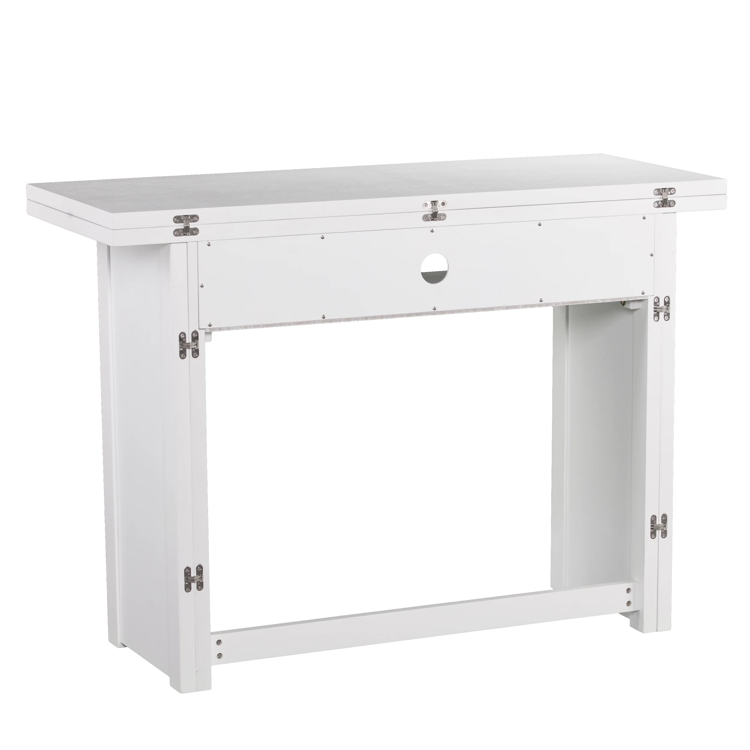 Southern Enterprises Kabrine Wood Console Table to Dining Table, White