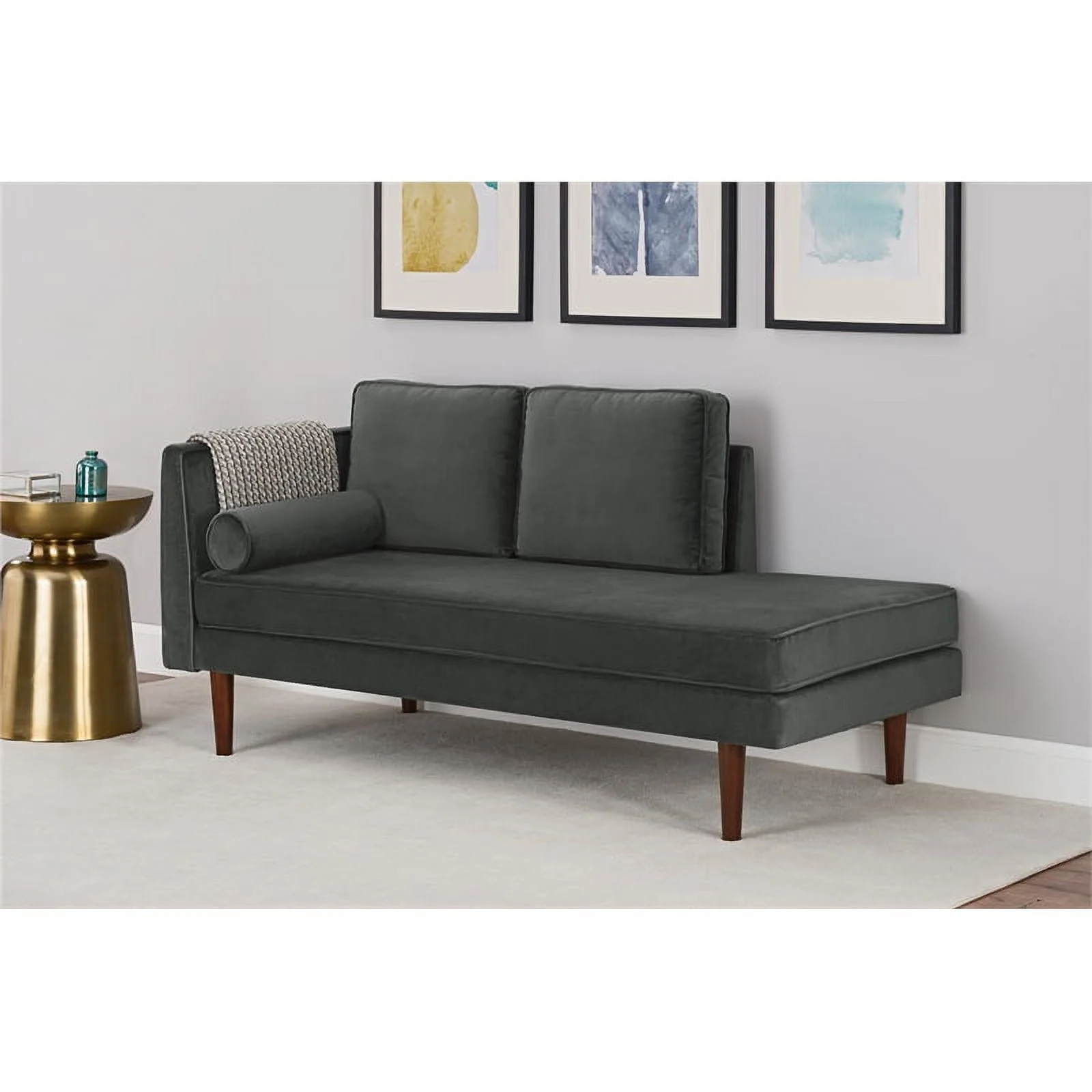 Nico Upholstered Daybed  in Gray Velvet
