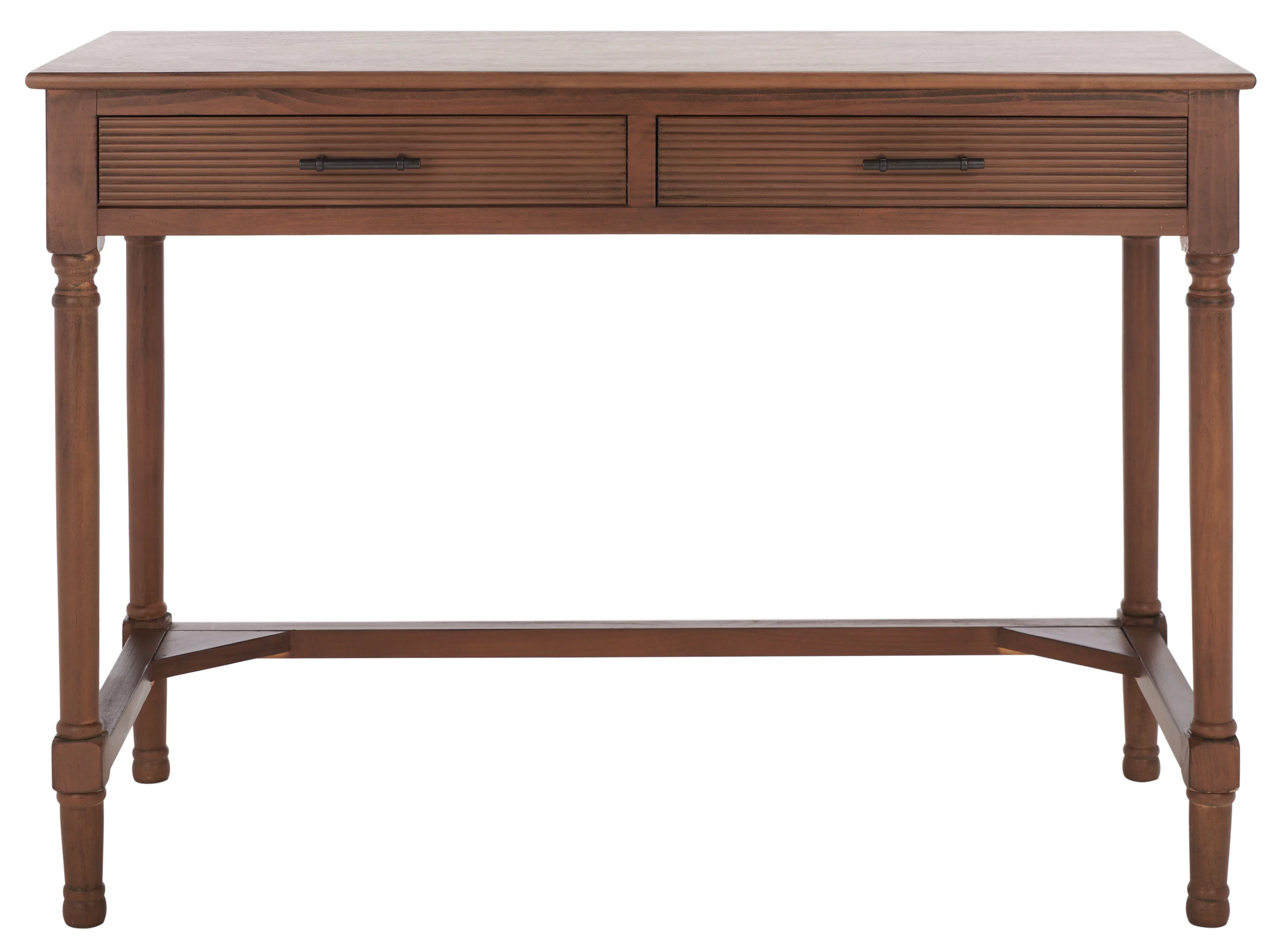 SAFAVIEH Layce Solid Retro 2 Drawer Writing Desk, Brown