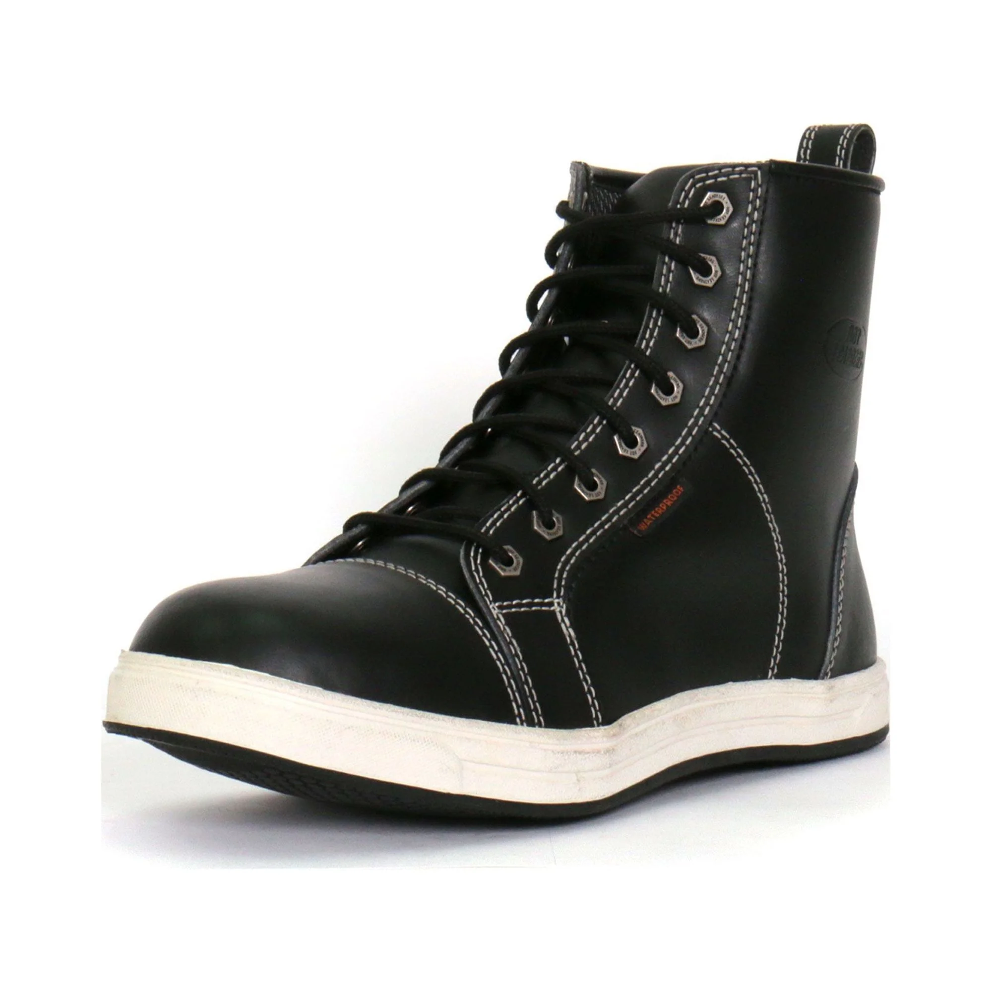 Hot Leathers BTM1014 Men's Black and White Leather 6-inch Riding Sneaker 9.5