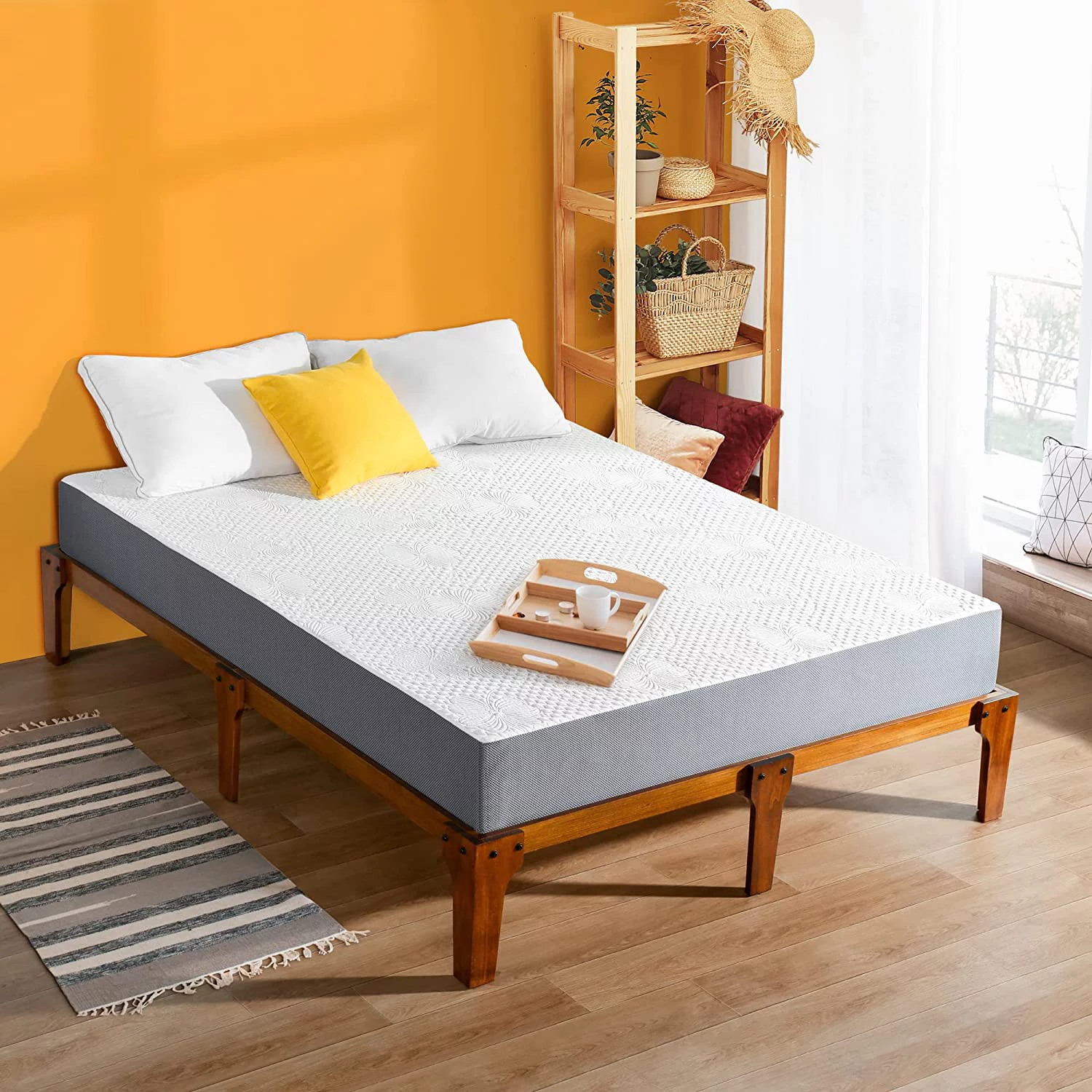 YILAN 6 Inch Ventilated Gel Infused Memory Foam Mattress, CertiPUR-US® Certified, Gray, Full