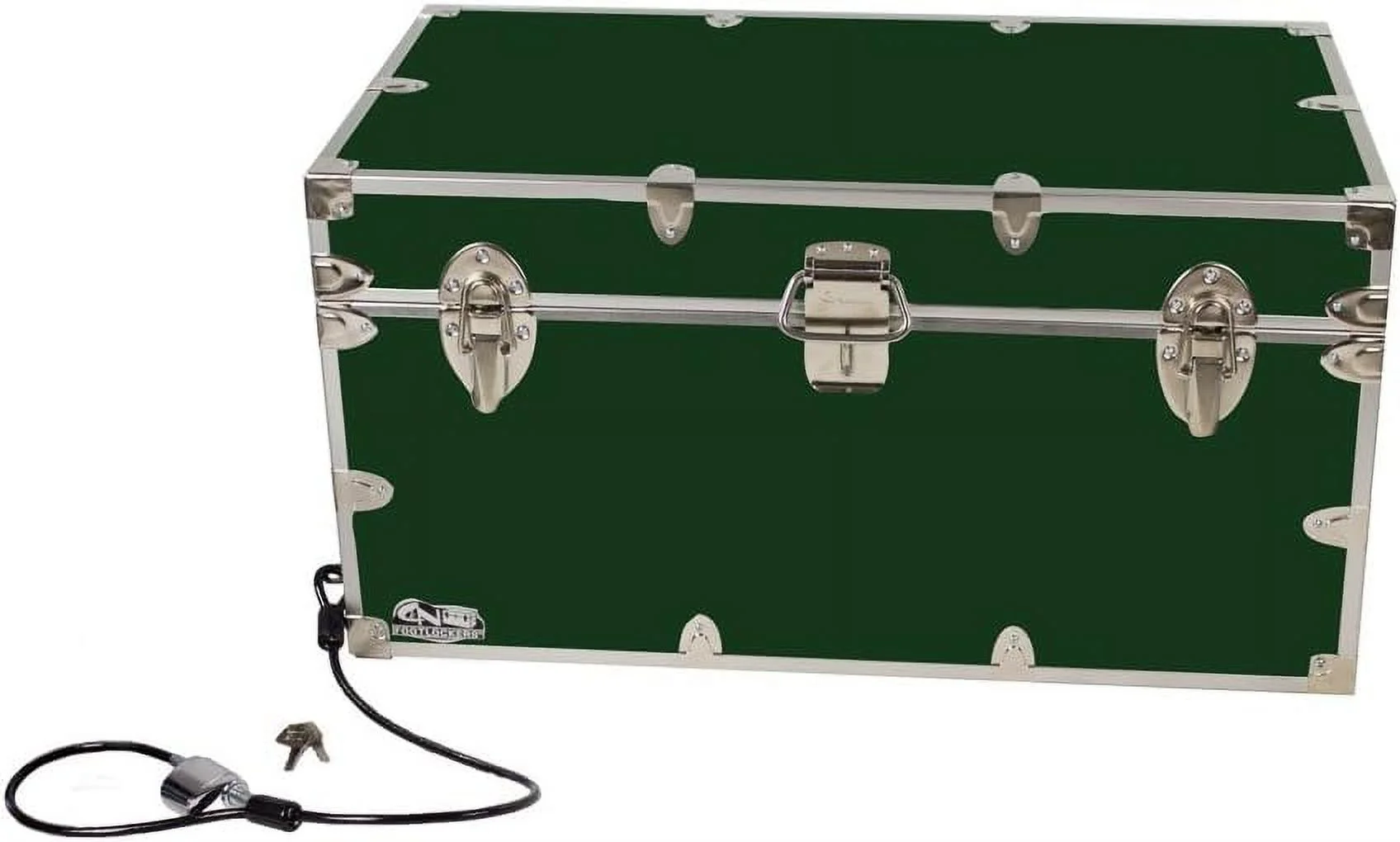 Large Udergrad Storage Truk W/Cable Lock  Made I The  STEEL Footlocker O  Durable Chest With Lid Stay  32 X 18 X 16.5 Iches