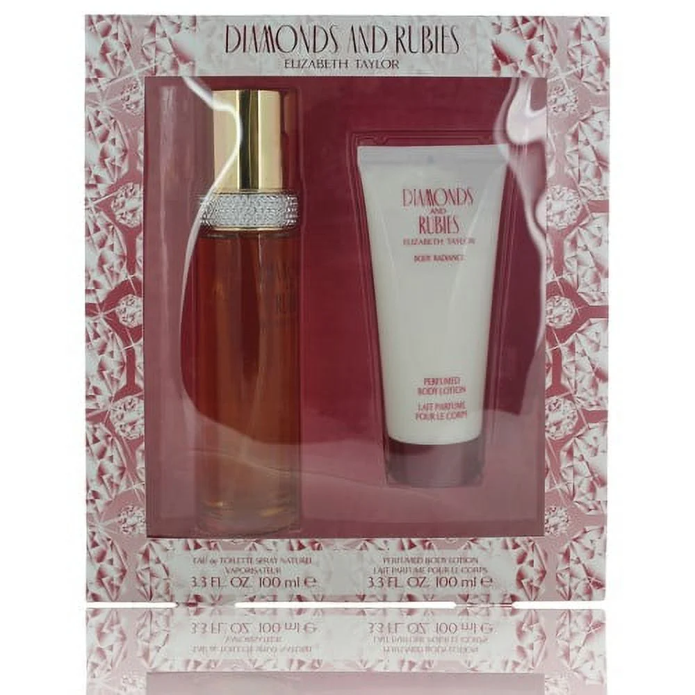 Elizabeth Taylor Women's DIR1B Diamonds & Rubies Set In Display Box (EDT Spray 3.3 oz + Body Lotion 3.3 oz)