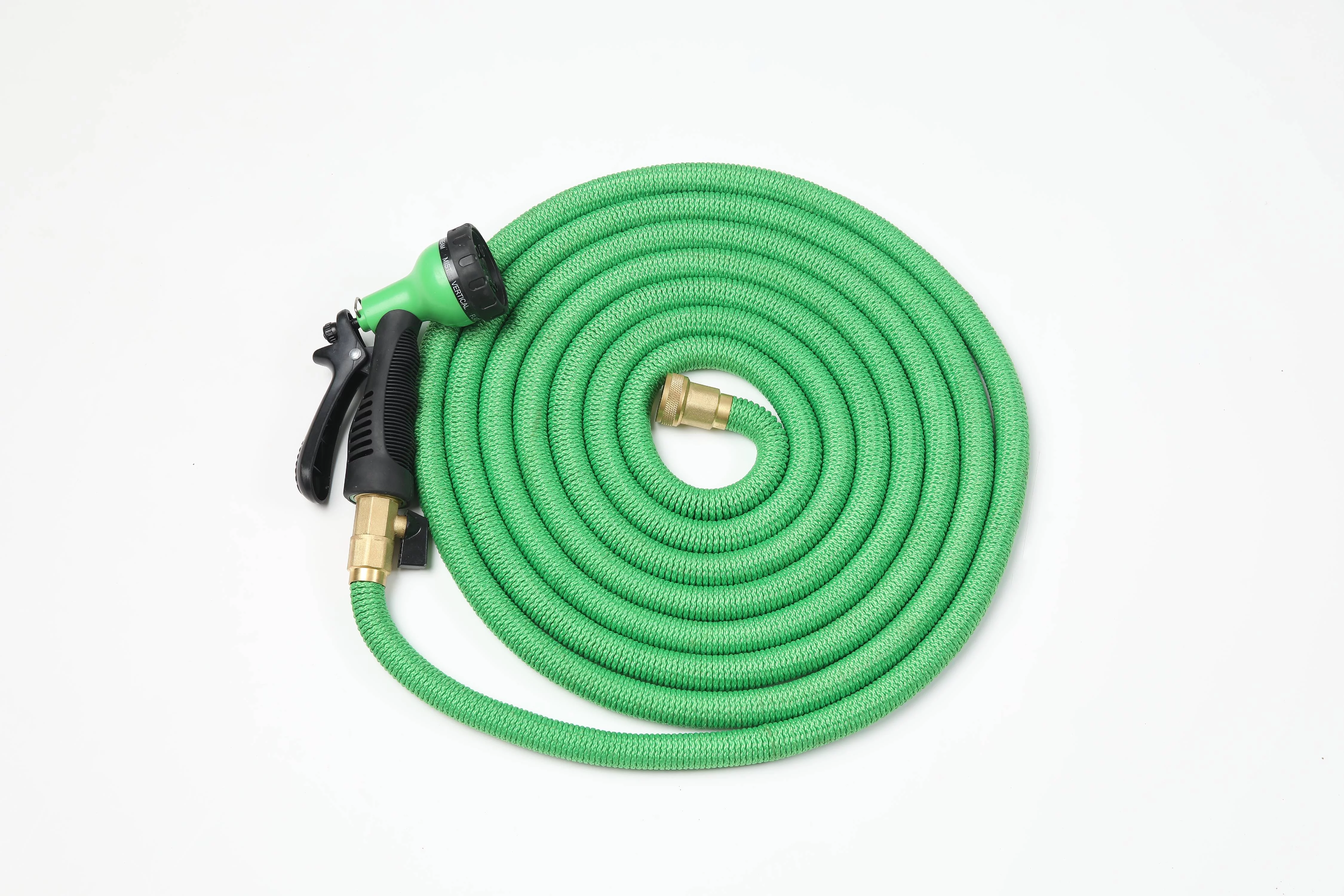 50ft Green Expandable Water Hose with Water Spray Nozzle Attachment