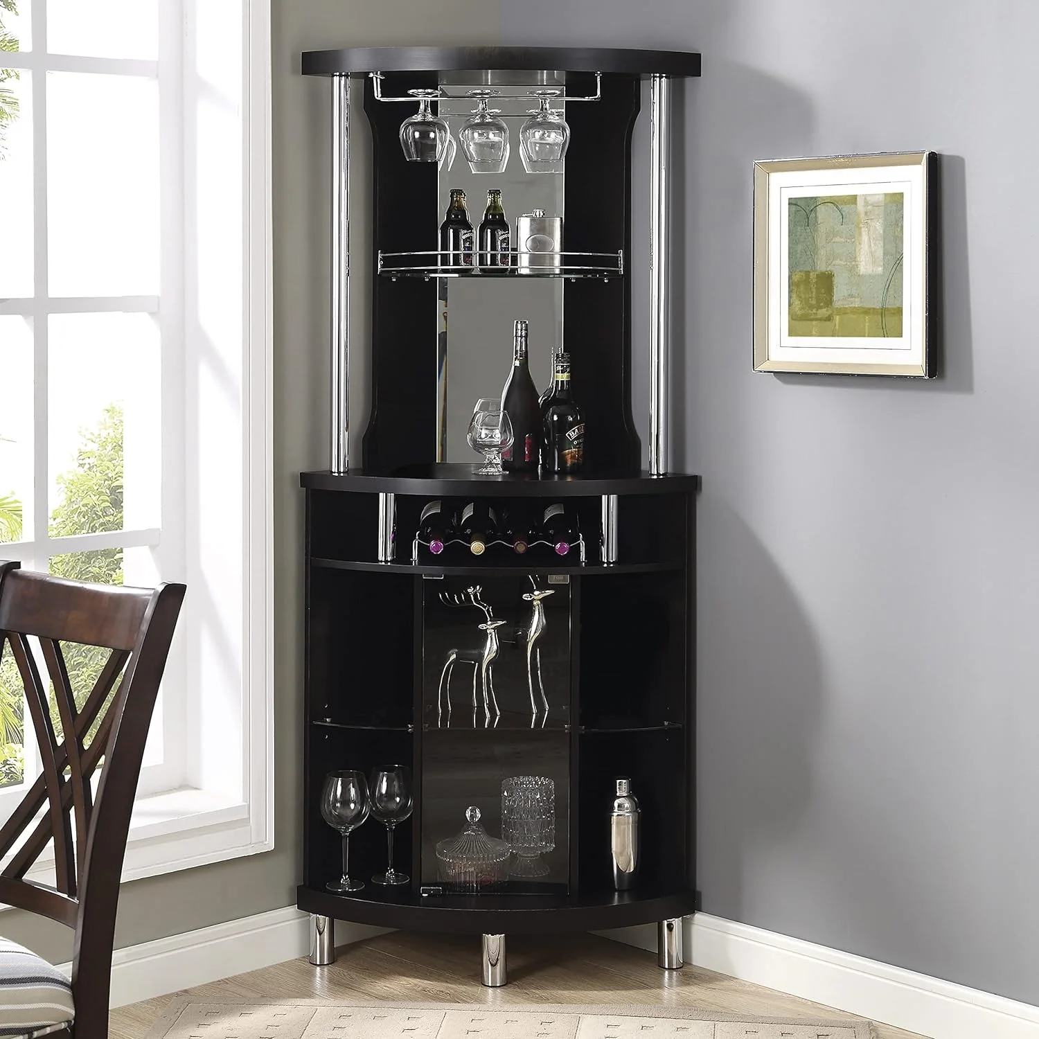 Corner Bar Unit, Black