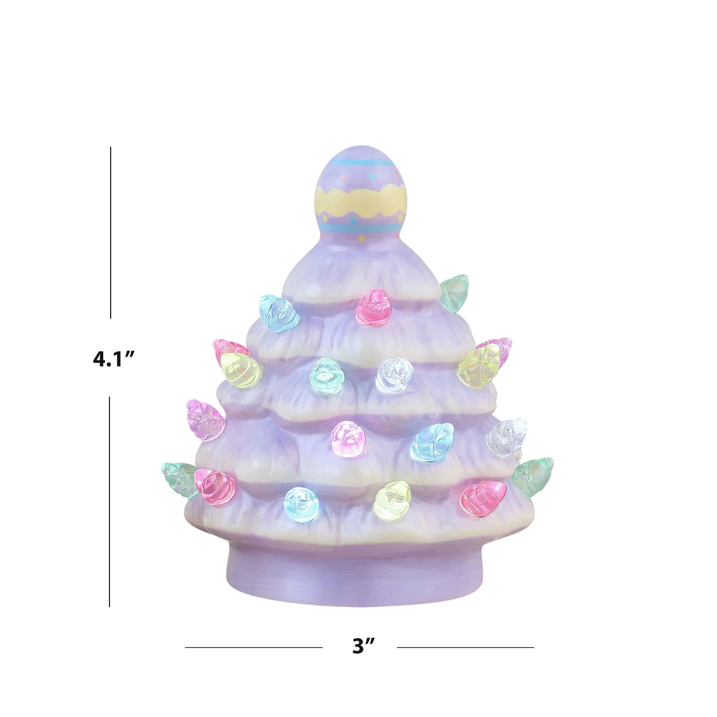 Mr. Cottontail Set of 3 Ceramic 4.1 Miniature Trees with Easter Egg Toppers