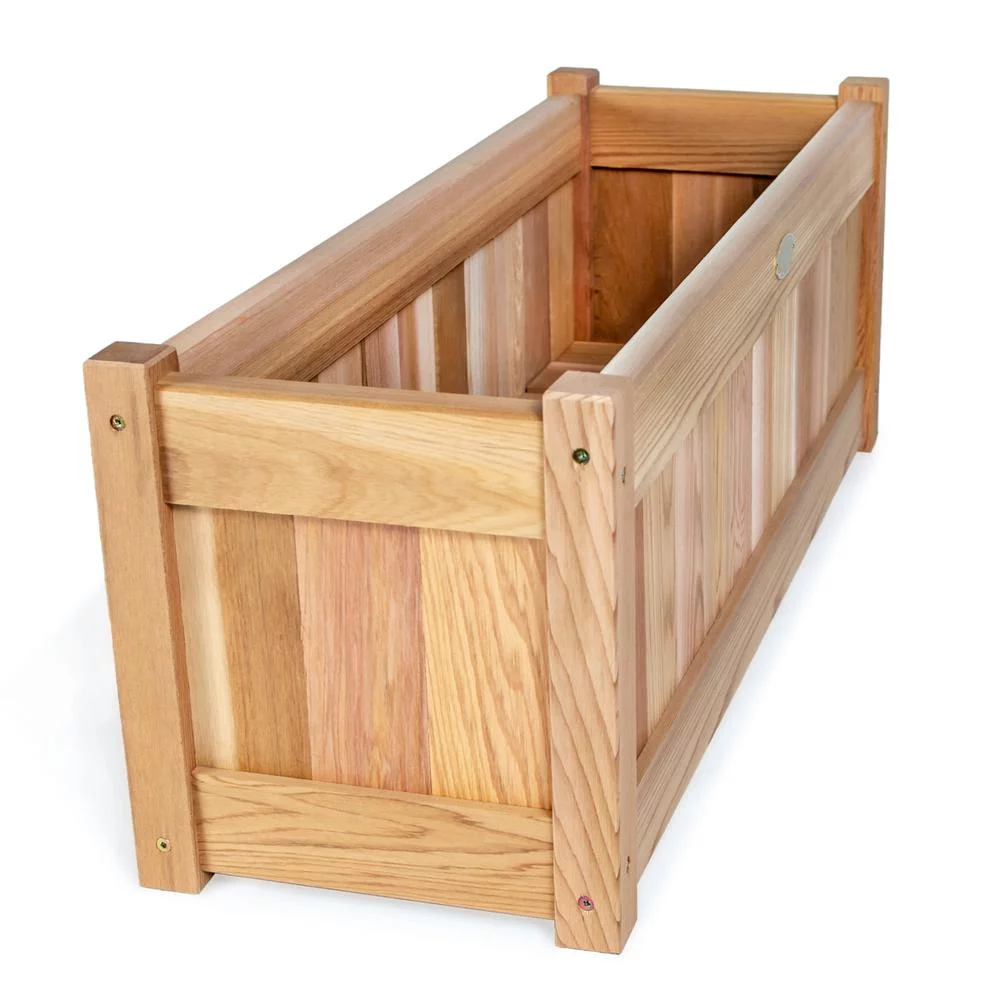 All Things Cedar 32w x 11d x 12h Planter Box with Trellis Privacy Screen Set