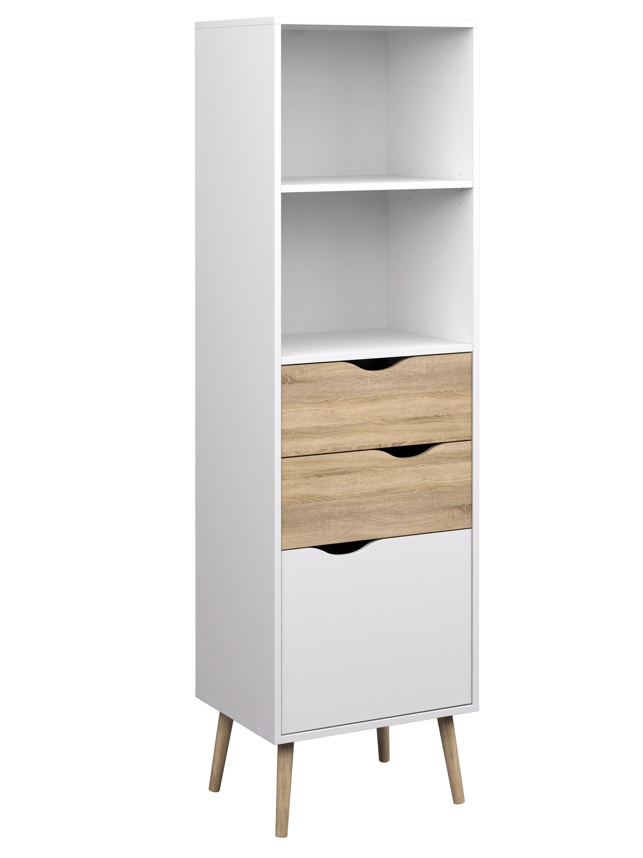 Tvilum Diana 2 Shelf and 2 Drawer Bookcase, White