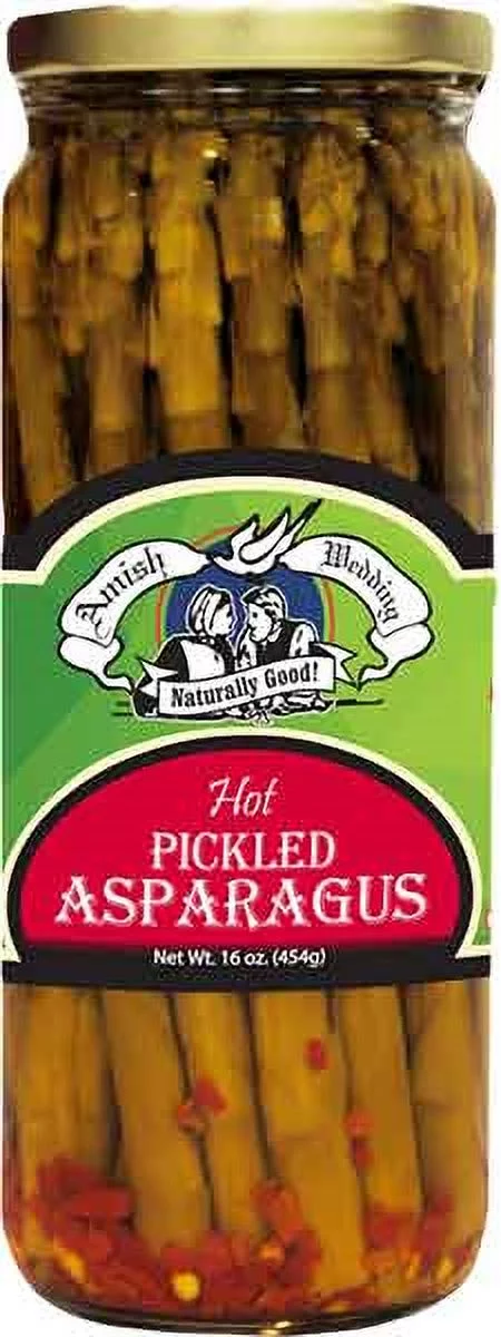 Amish Wedding Naturally Good Hot Pickled Asparagus,  2-Pack 16 oz. Jars