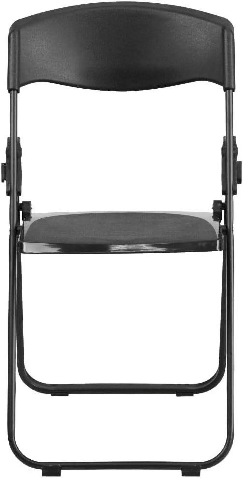 2 Pack HERCULES Series 500 Lb. Capacity Heavy Duty Black Plastic Folding Chair With Built-In Ganging Brackets