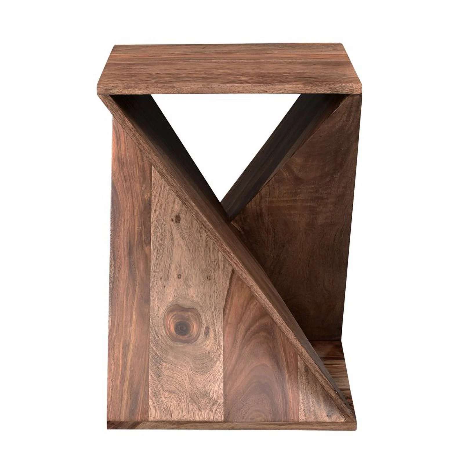 Treasure Trove Solid Wood Accent Table in Nut Brown