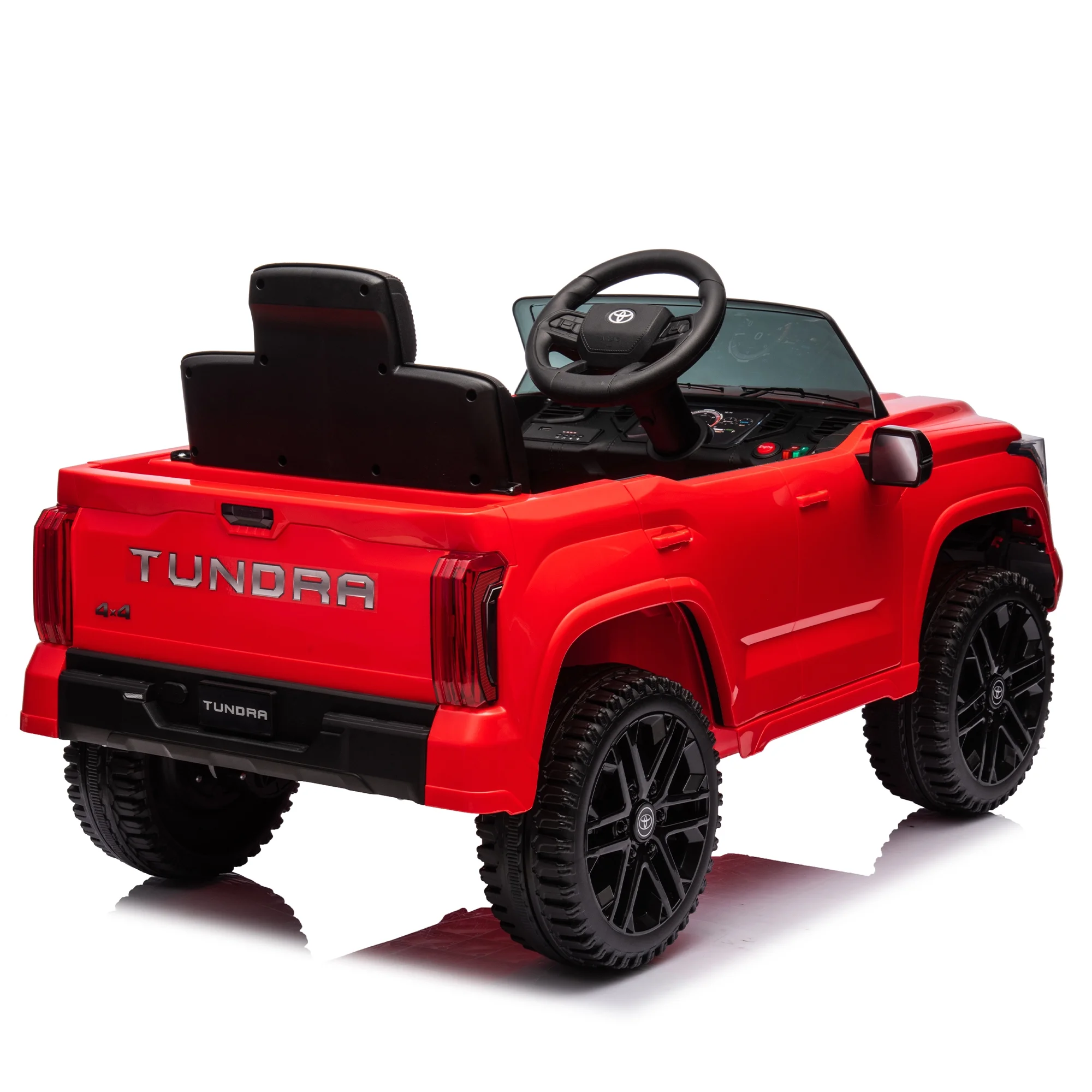 12 V Kids Ride on Car Officially Licensed Toyota Tundra Pickup, Battery Powered Toy Electric Car w/Remote Control, MP3, Bluetooth, LED Light, Ride On Toy w/3 Speeds and Suspension System, Red