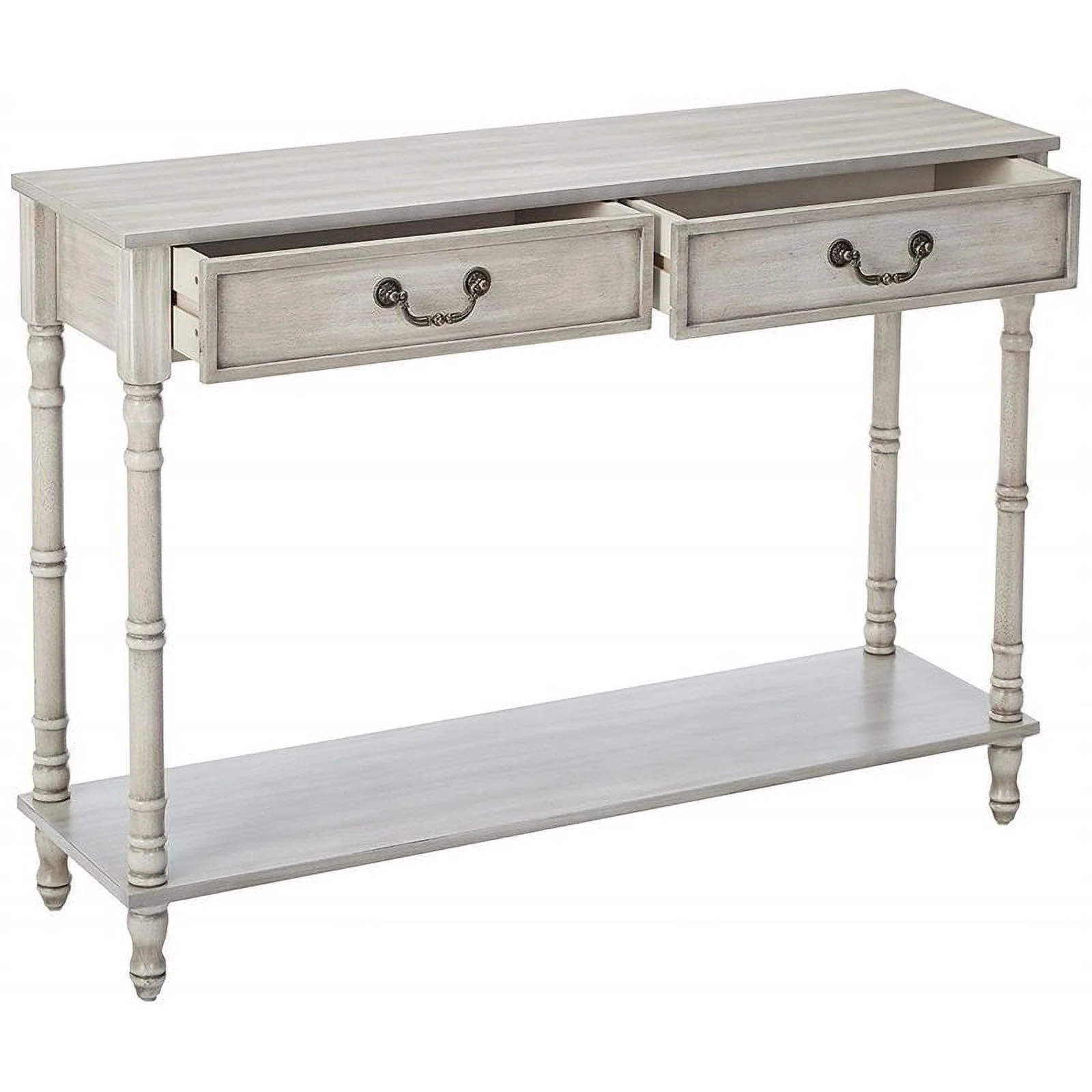 Pilaster Designs Evan 2-drawer Wood Console Display Table in Wash White