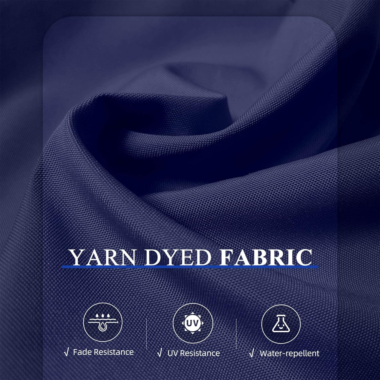 PURPLE LEAF 12 FT Square Patio Umbrella Large Outdoor Aluminum Umbrella Offset Umbrella with 360-degree Rotation Cantilever for Garden Deck Backyard Pool, Navy Blue