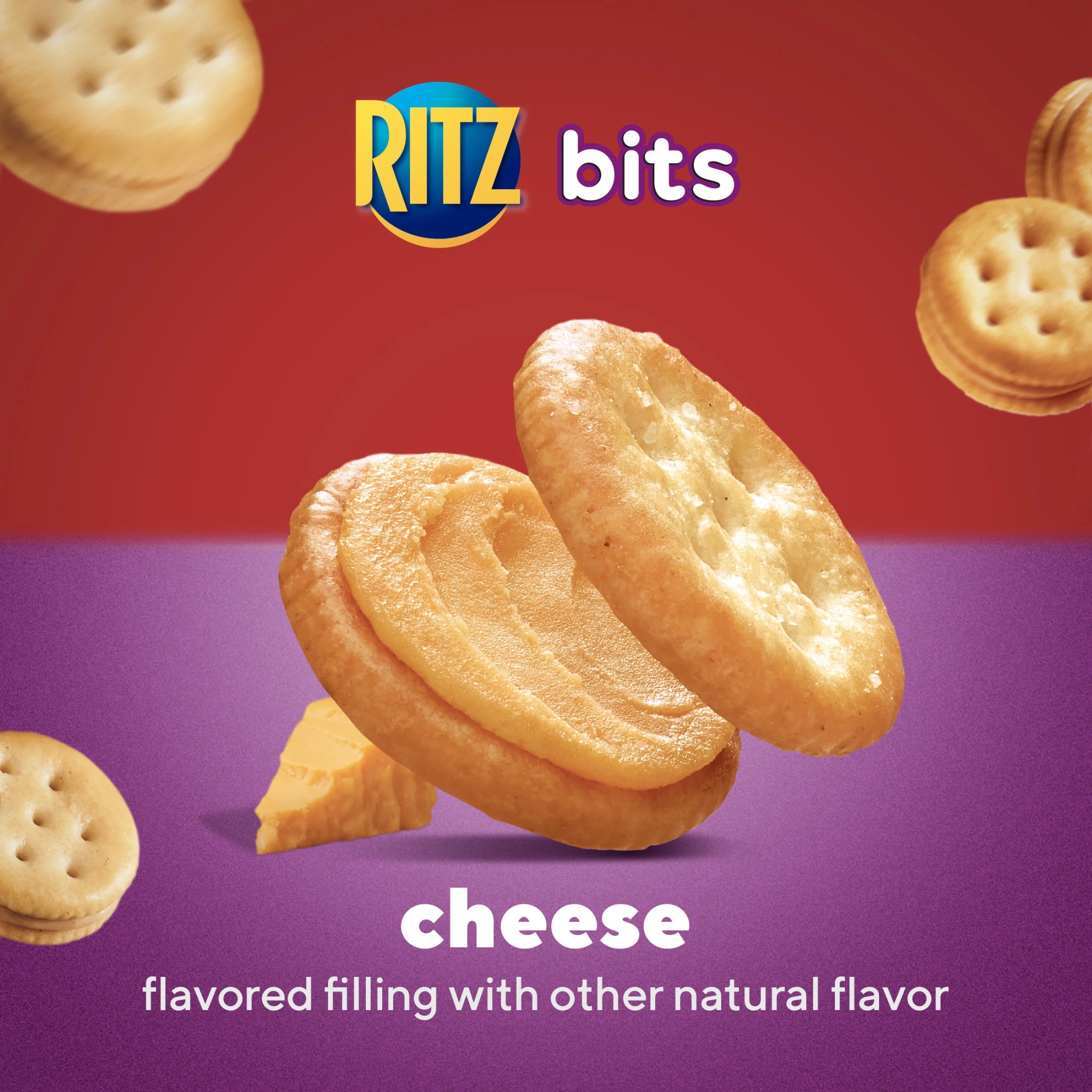 (3 pack) RITZ Bits Cheese Sandwich Crackers, 8.8 oz