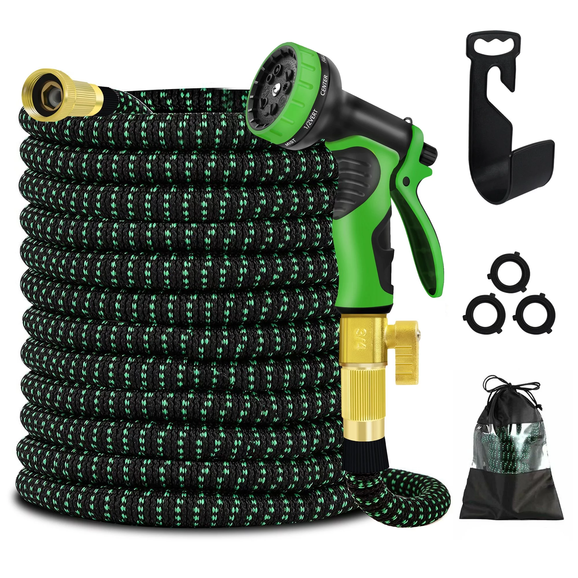 50ft Garden Hose Water Hose with 10 Function Nozzle