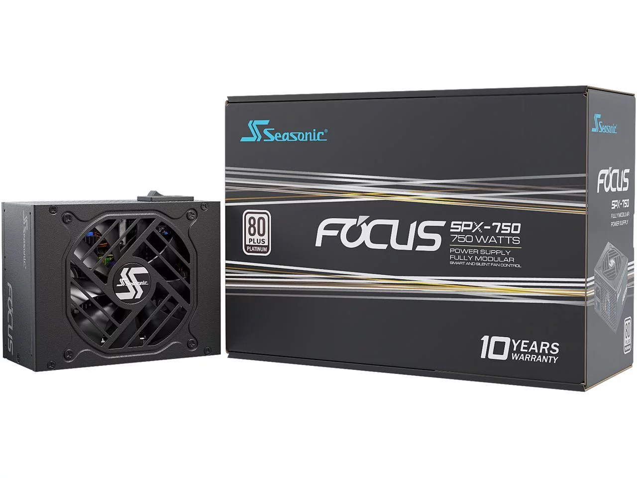 Seasonic FOCUS SPX-750, 750W 80+ Platinum, Full-Modular, SFX Form Factor, Low Noise, Premium Japanese Capacitor, 10 Year Warranty, Nvidia RTX 30/40 Super, AMD GPU Compatible, Ref# SSR-750SPX