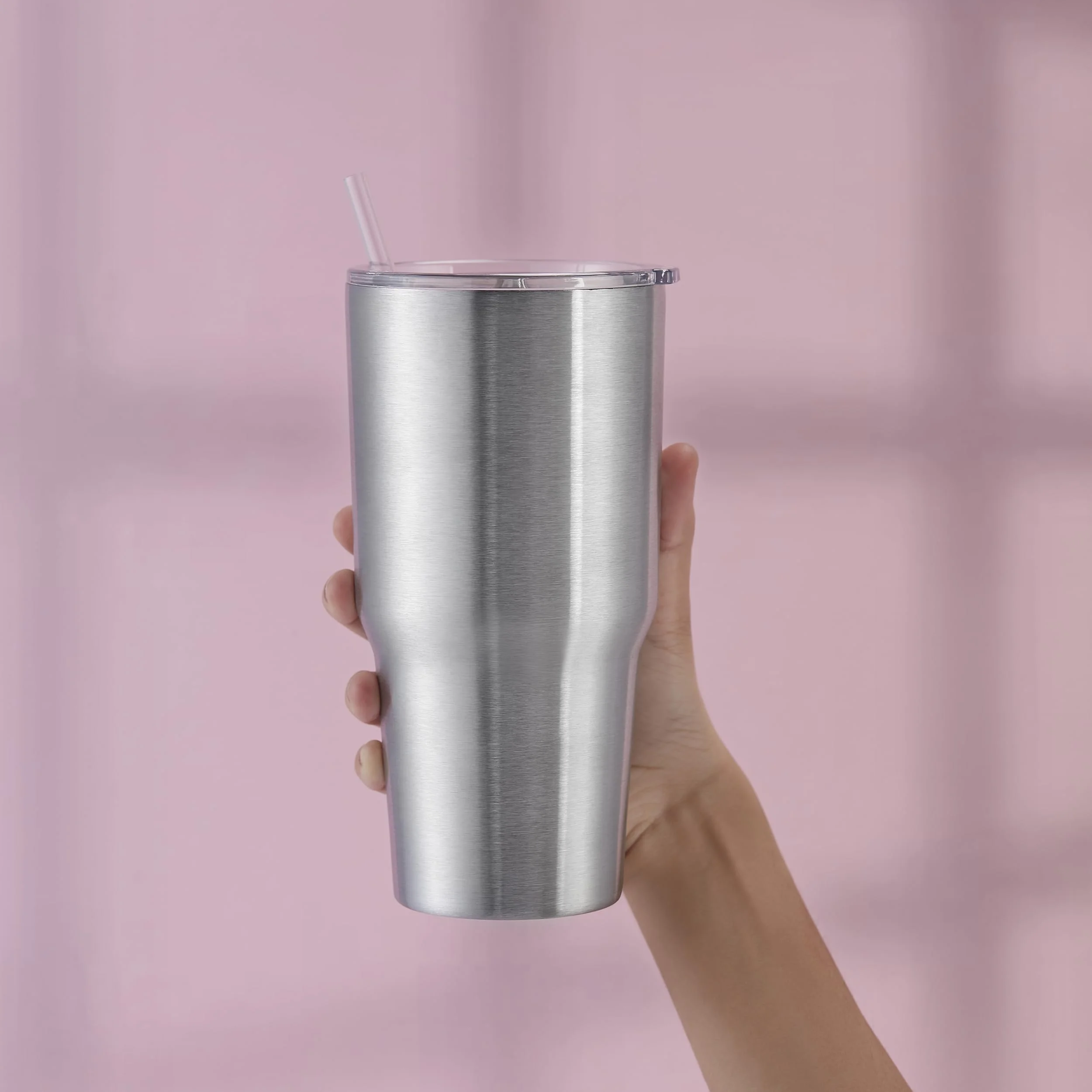 Makerflo Destash 30 Oz, 25 Pack Skinny Insulated Tumblers, Stainless Steel, Silver