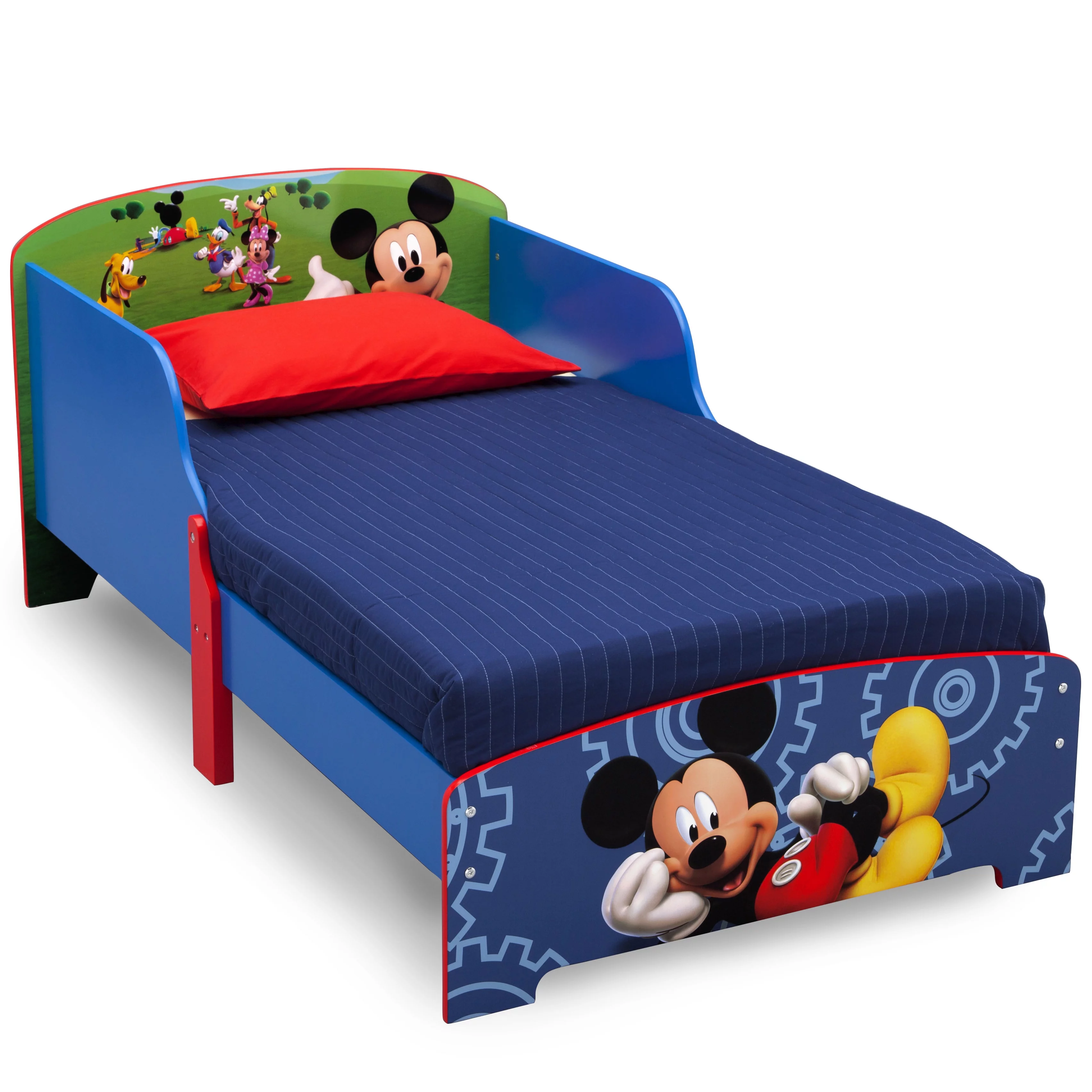 Disney Mickey Mouse Wooden Toddler Bed by Delta Children, Greenguard Gold Certified, Blue