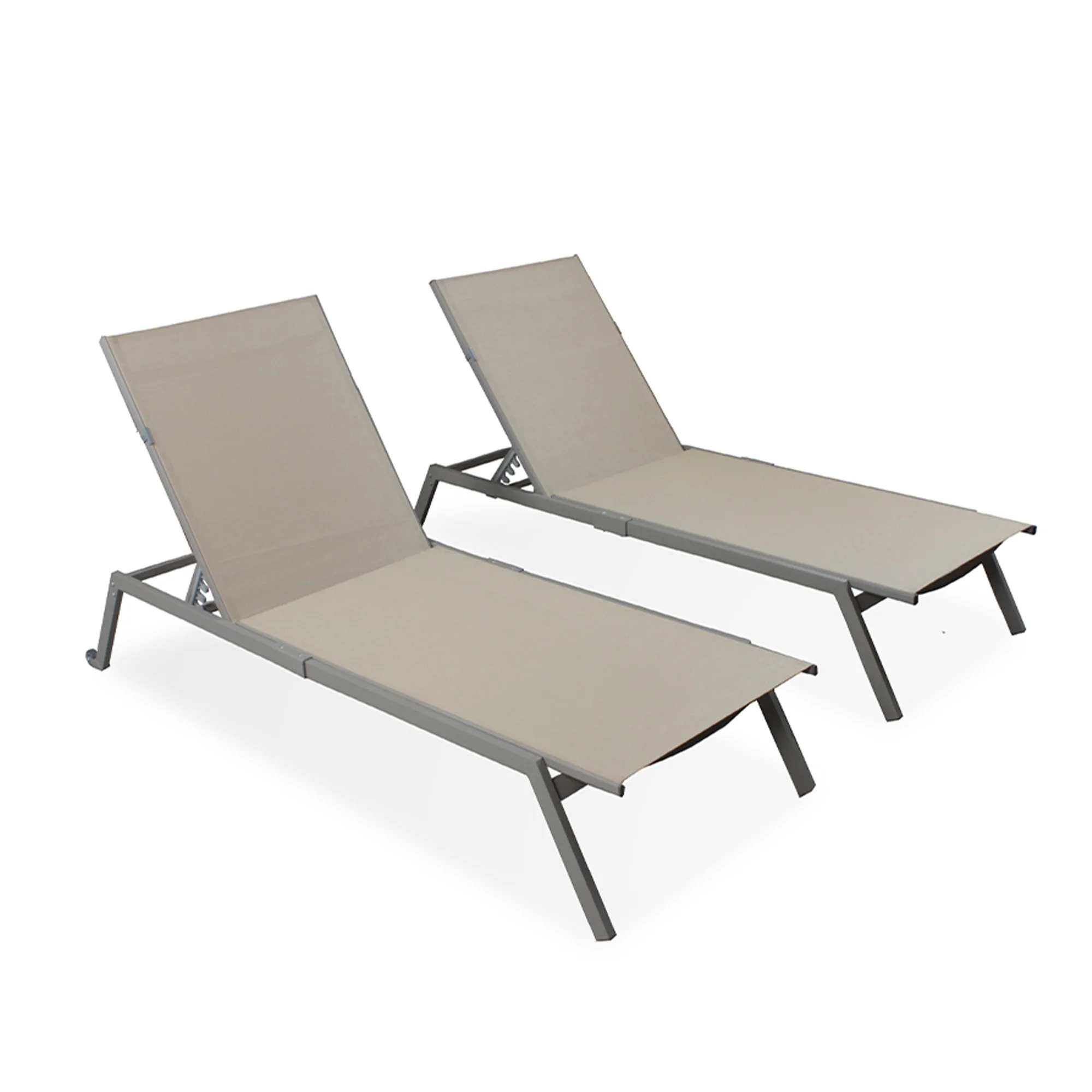 Ostrich Princeton Adult Outdoor Chaise Lounge Chairs w/Wheels, Tan (4 Pack)