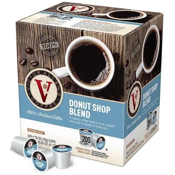 Victor Allen's Coffee 200-Count Donut Shop Blend Medium Roast, Single Serve Coffee Pods