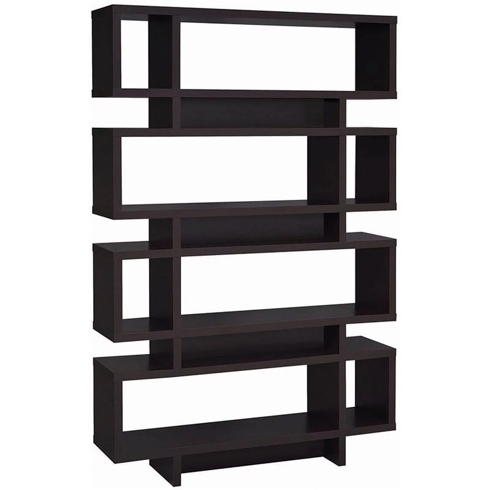 Bowery Hill Contemporary Bookcase in Cappuccino