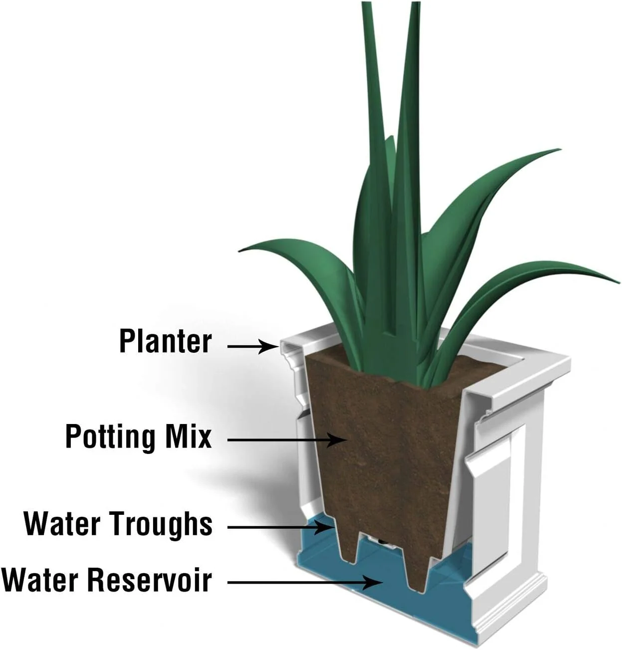 Nantucket 16In Square Planter - Espresso (5865-ES)