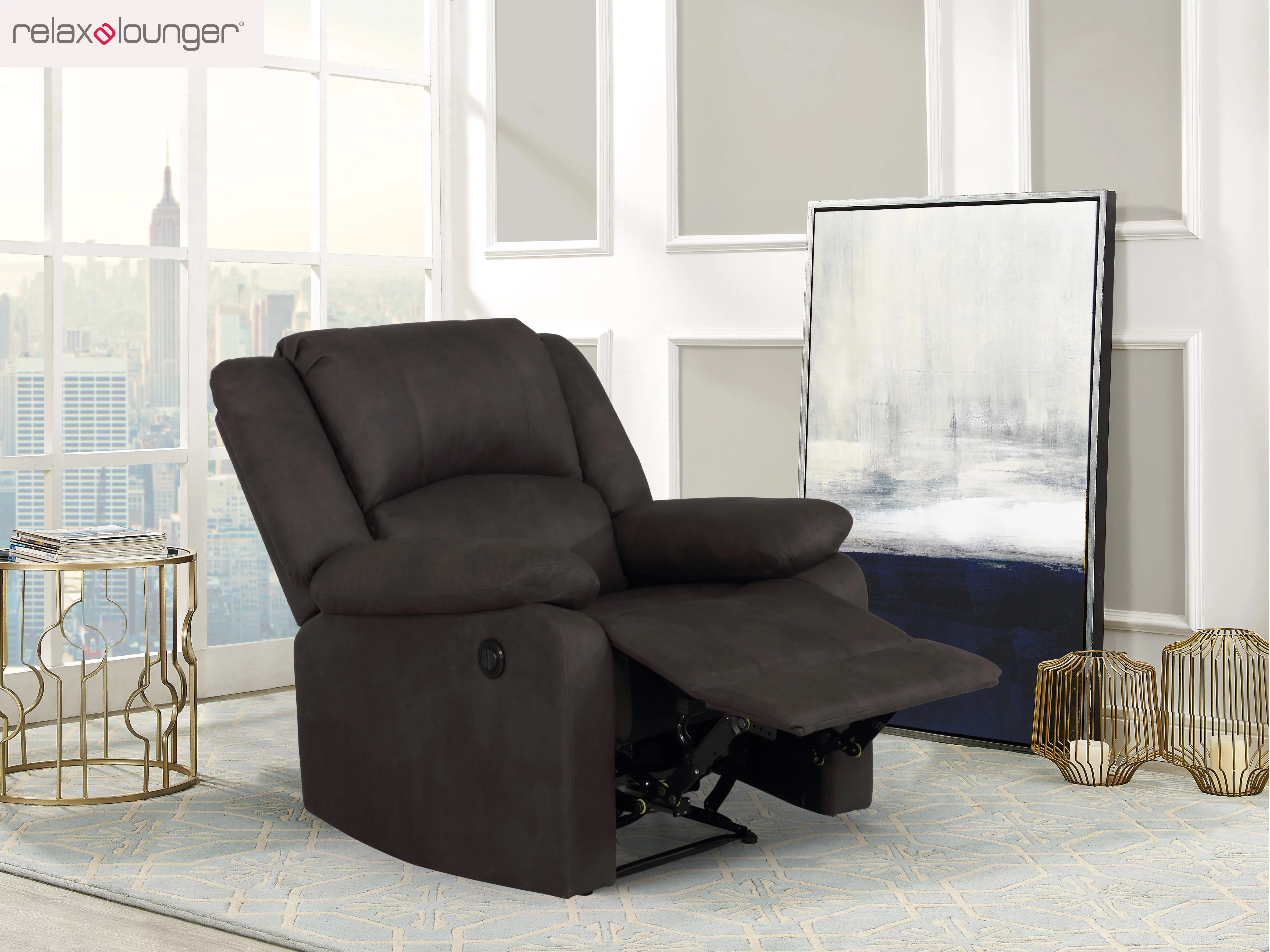 Relax-A-Lounger Paxton Power Recliner by Relax-A-Lounger, Java Brown Fabric