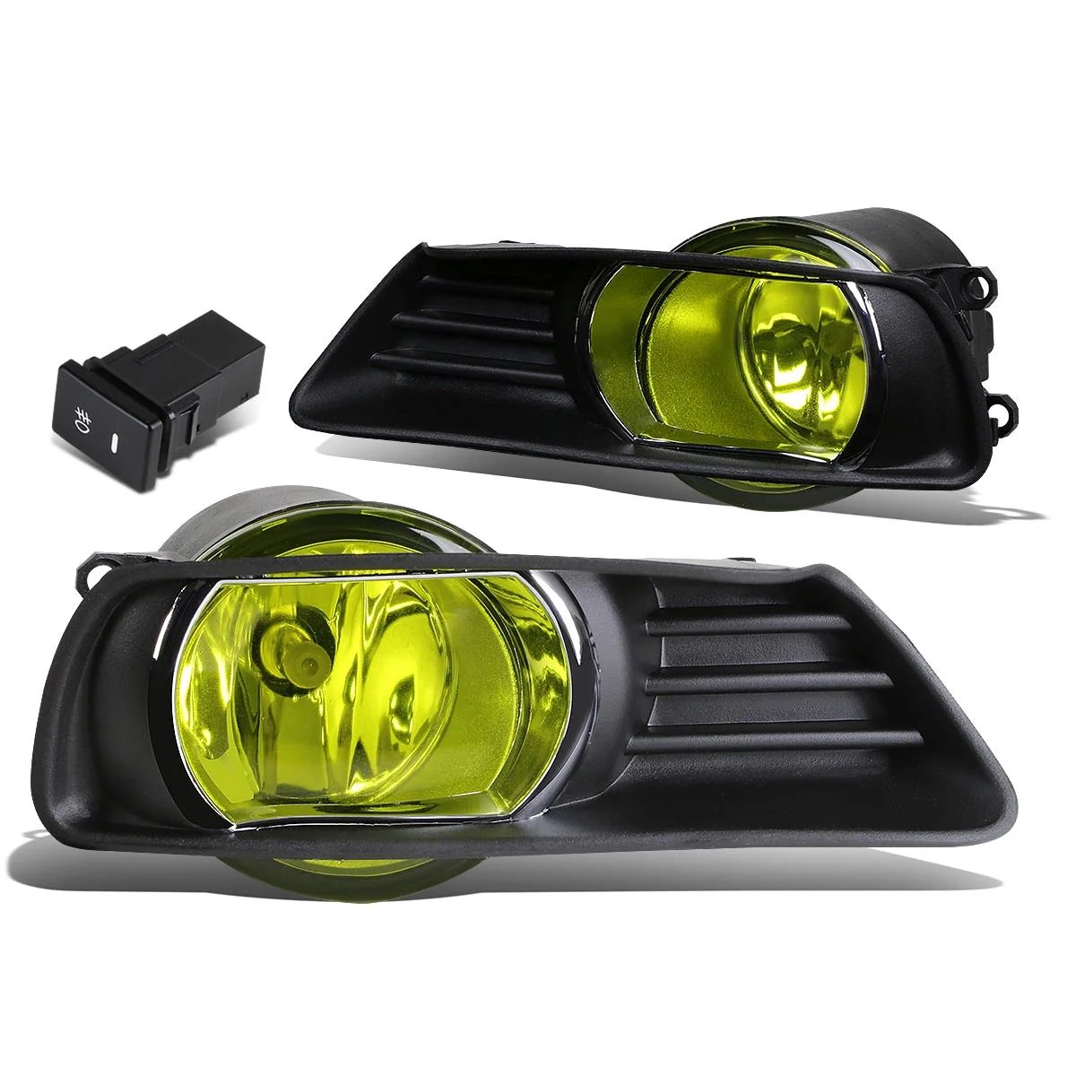 DNA Motoring FL-ZTL-138-AM For 2007 to 2009 Toyota Camry XV40 Pair Bumper Driving Fog Lights w/Bezel & Switch (Amber Lens) 08