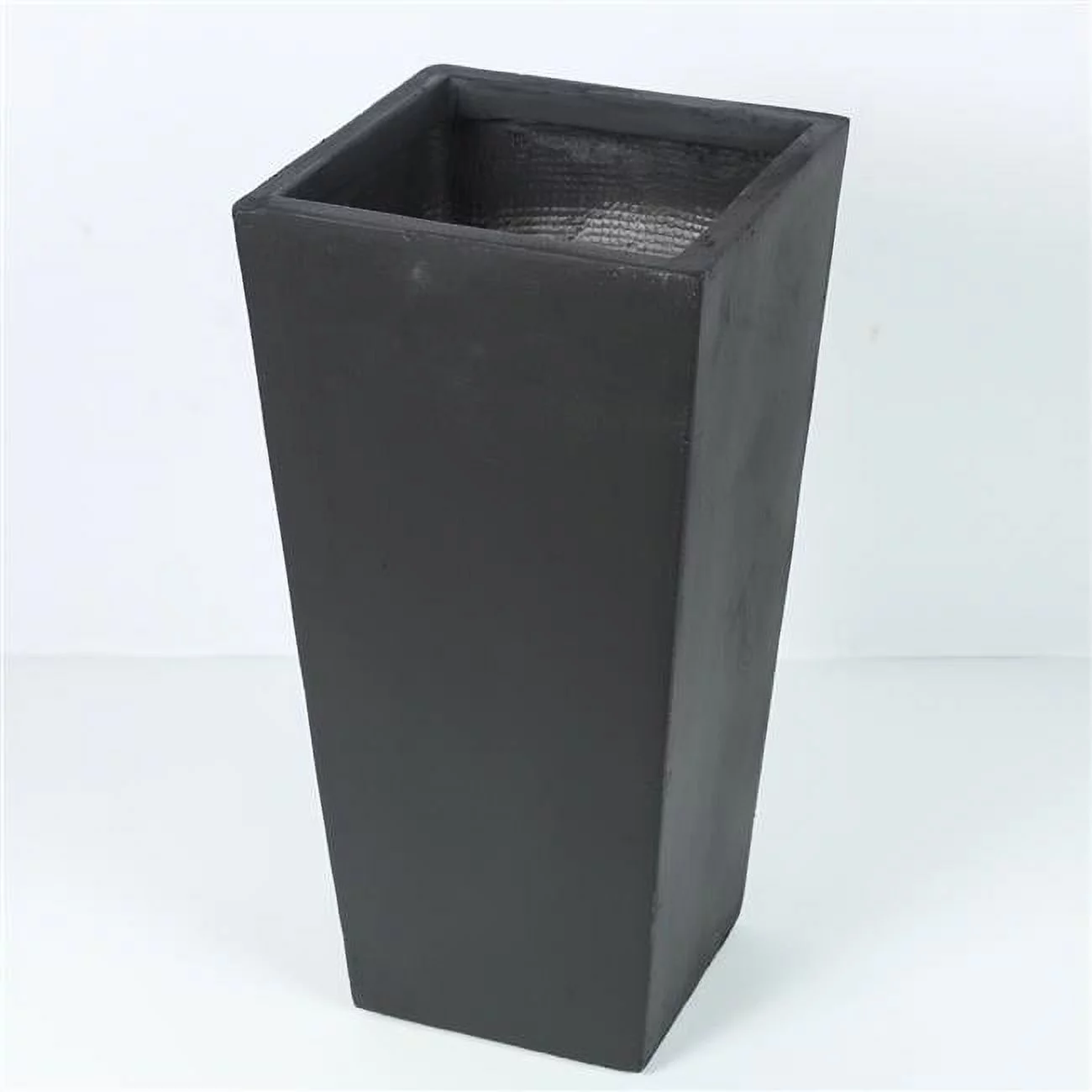 LuxenHome Black MgO 18.5in. H Tall Tapered Planter