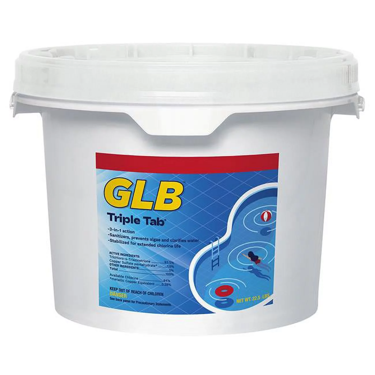 GLB GL71446A 22.5 lbs Triple Tab Chlorinating Tablets