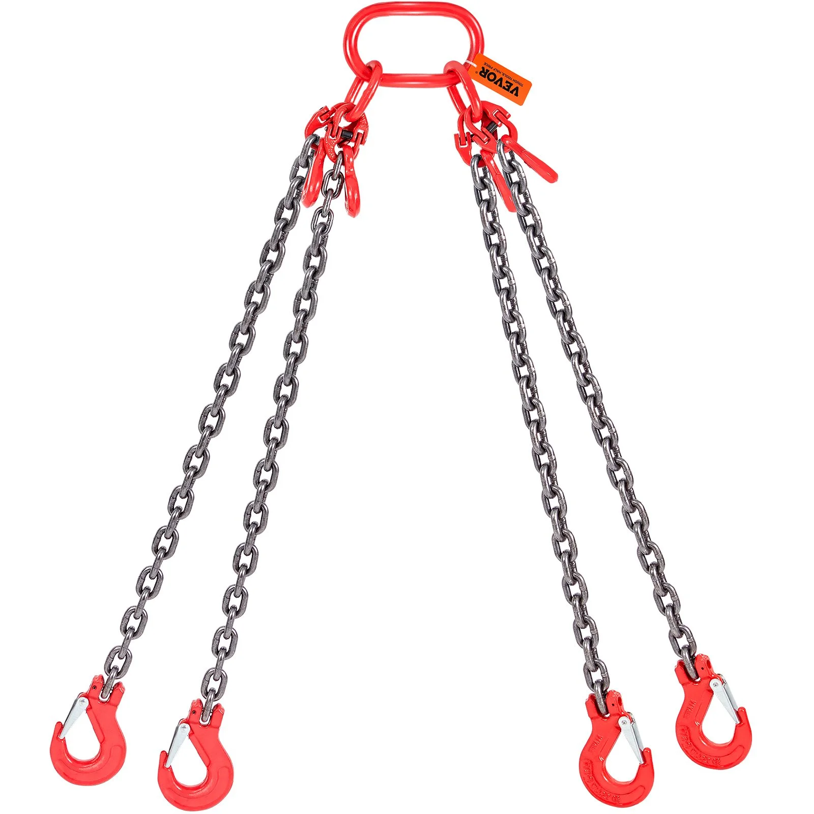 VEVOR Chain Sling 11000 lbs Capacity, 5/16'' x 5' G80 Lifting Chain, Grab Hooks, DOT Certified, Manganese Steel, Adjustable
