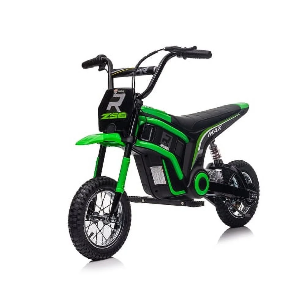 LightingGo 24V Electric Dirt Bike, Ride on Toy Motorcycle for Kids and Teens,Green