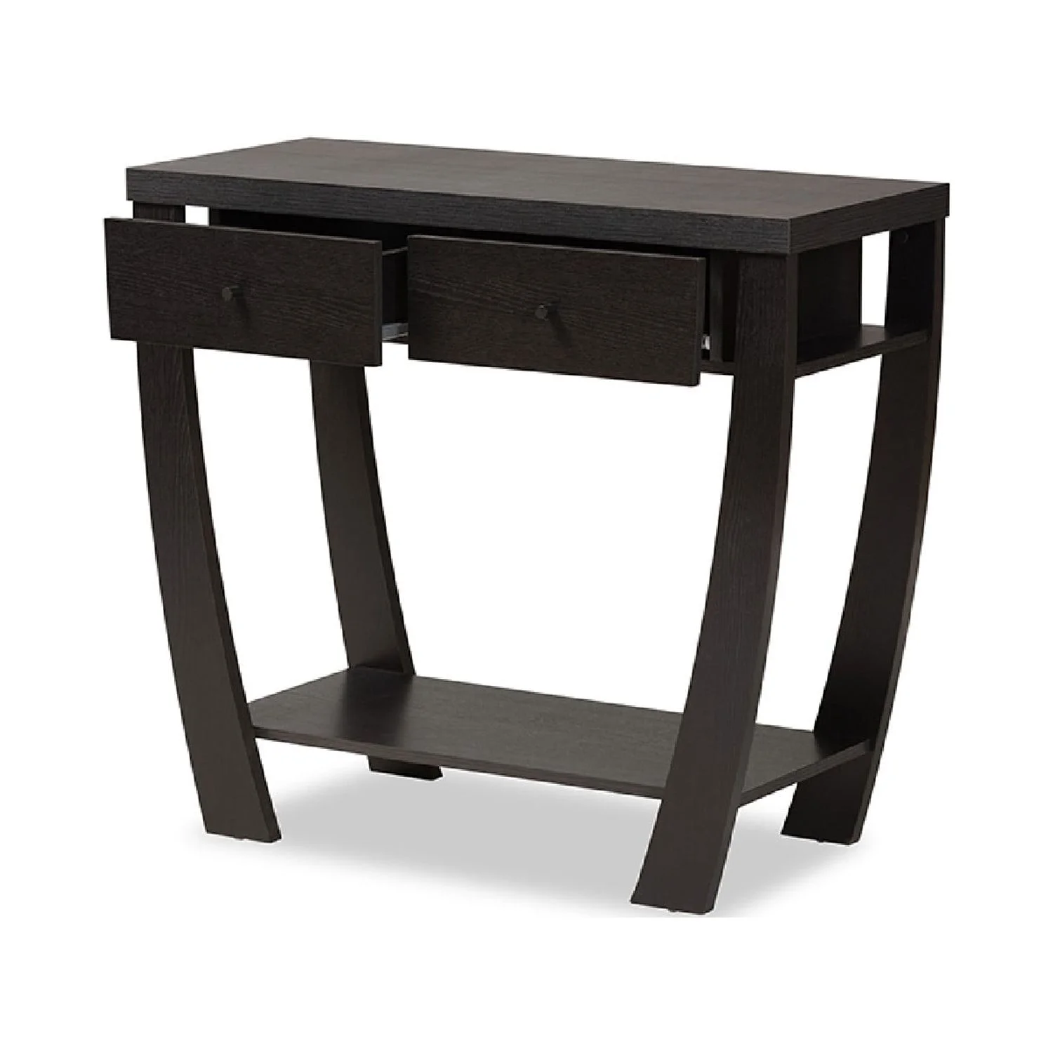 Baxton Studio Capote Modern and Contemporary Dark Brown Finished Wood 2-Drawer Console Table