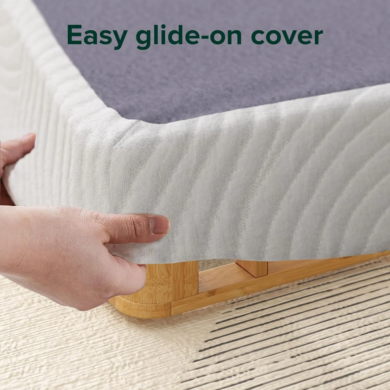 YILAN Edgar 4 Inch Bamboo Box Spring, Mattress Foundation, Sturdy Bamboo Structure, Low Profile, Easy Assembly, Twin