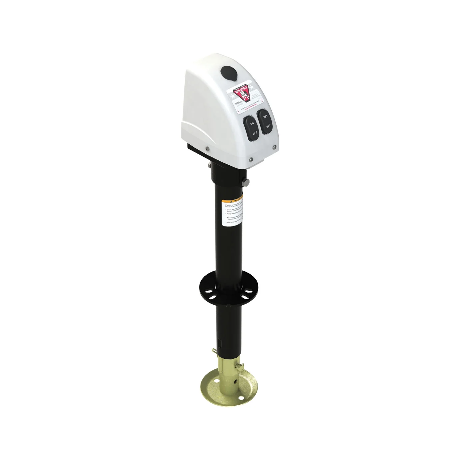 BULLDOG 500188 Powered Trailer Jack, A-Frame, 3,500 lbs. Lift Capacity, Bolt-On, 14 Inch Travel