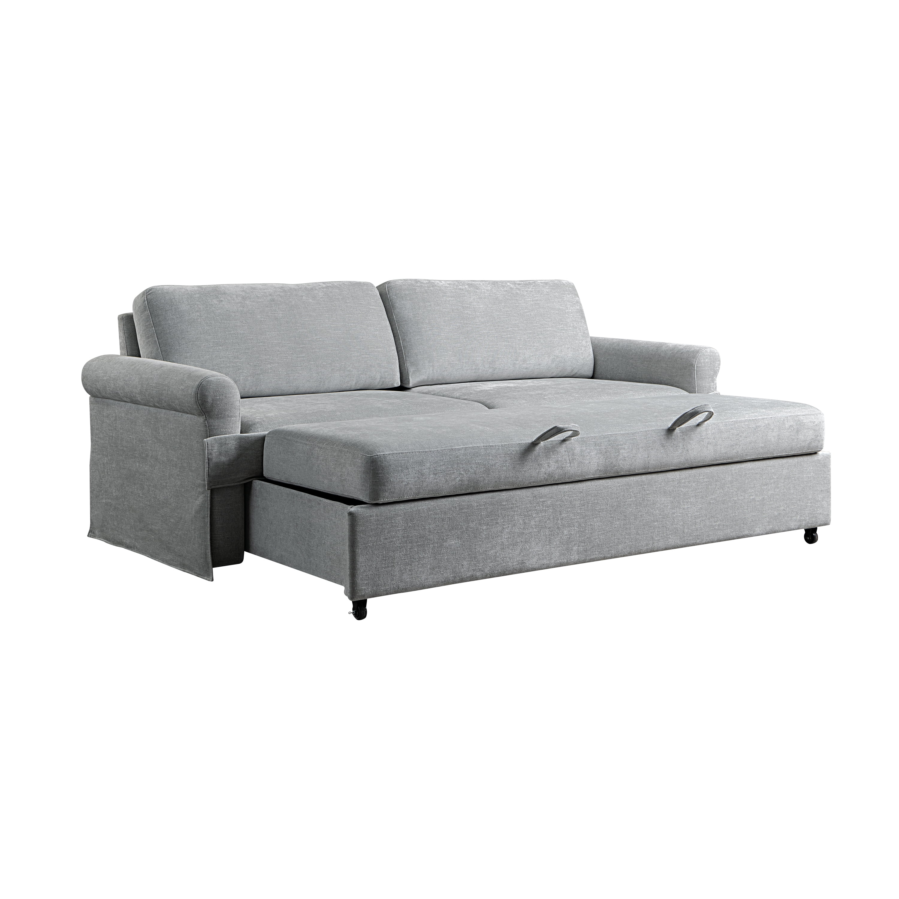 Serta Myers Modern Convertible Sofa, Light Gray Fabric